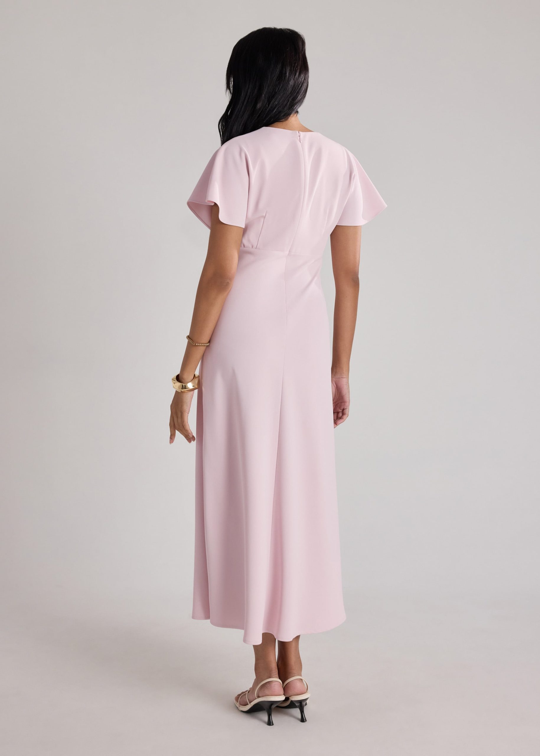 BraFree by LB Crepe Flutter Sleeves Dress - Image 10
