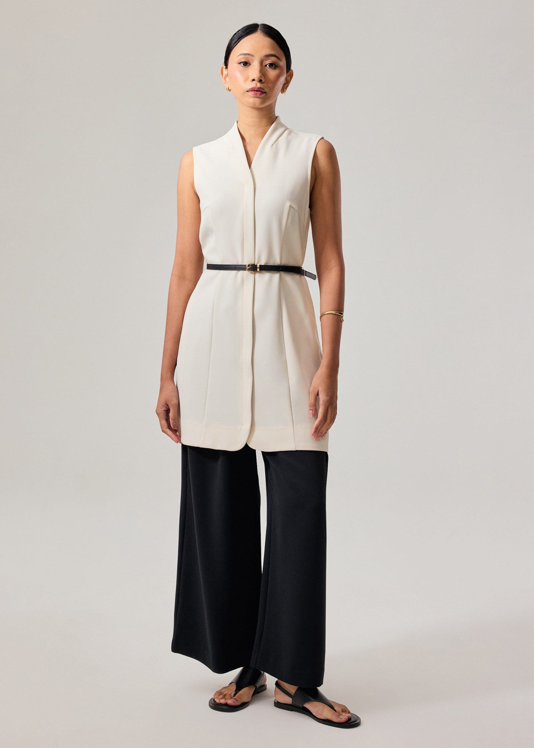 Suyin Belted Mandarin Collar Mini Dress - Image 13