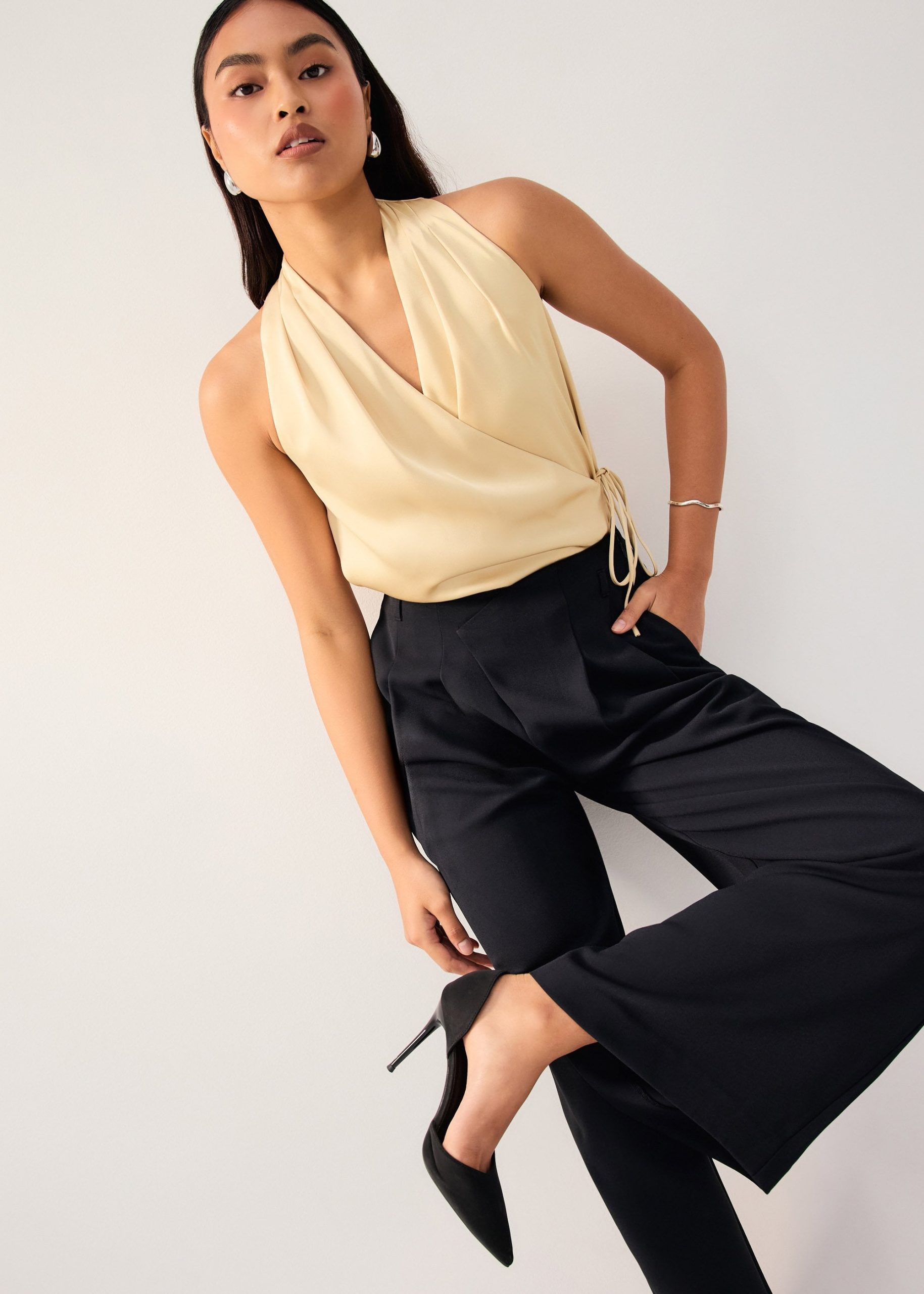 Kareena Front Wrap Satin Top - Image 24