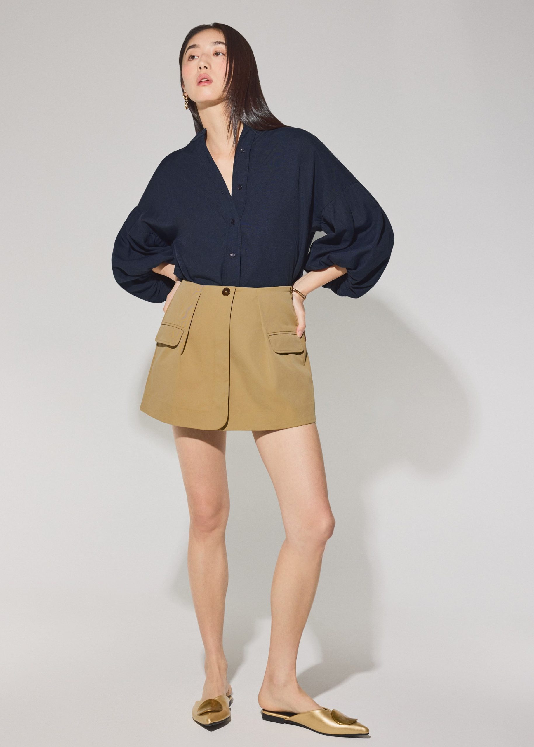Lyocell Cargo A-line Mini Skort - Image 7