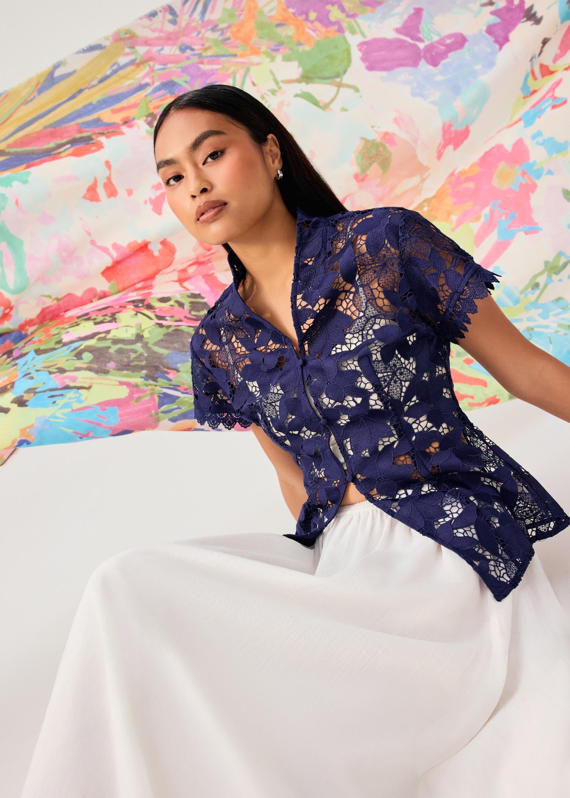 Floral Lace Kebaya Top - Image 12