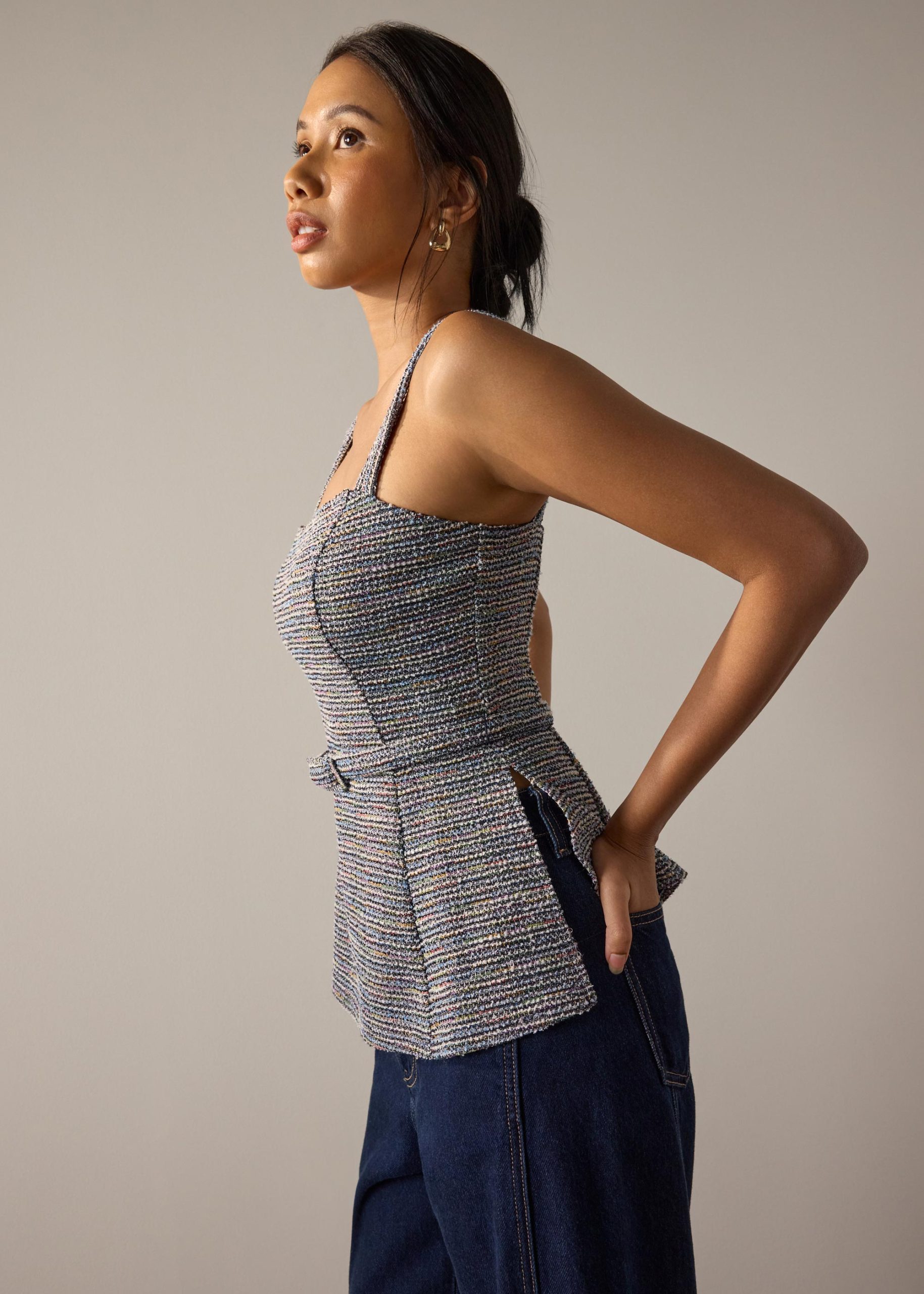 Patty BraFree by LB Stretch Tweed Fitted Top - Image 6