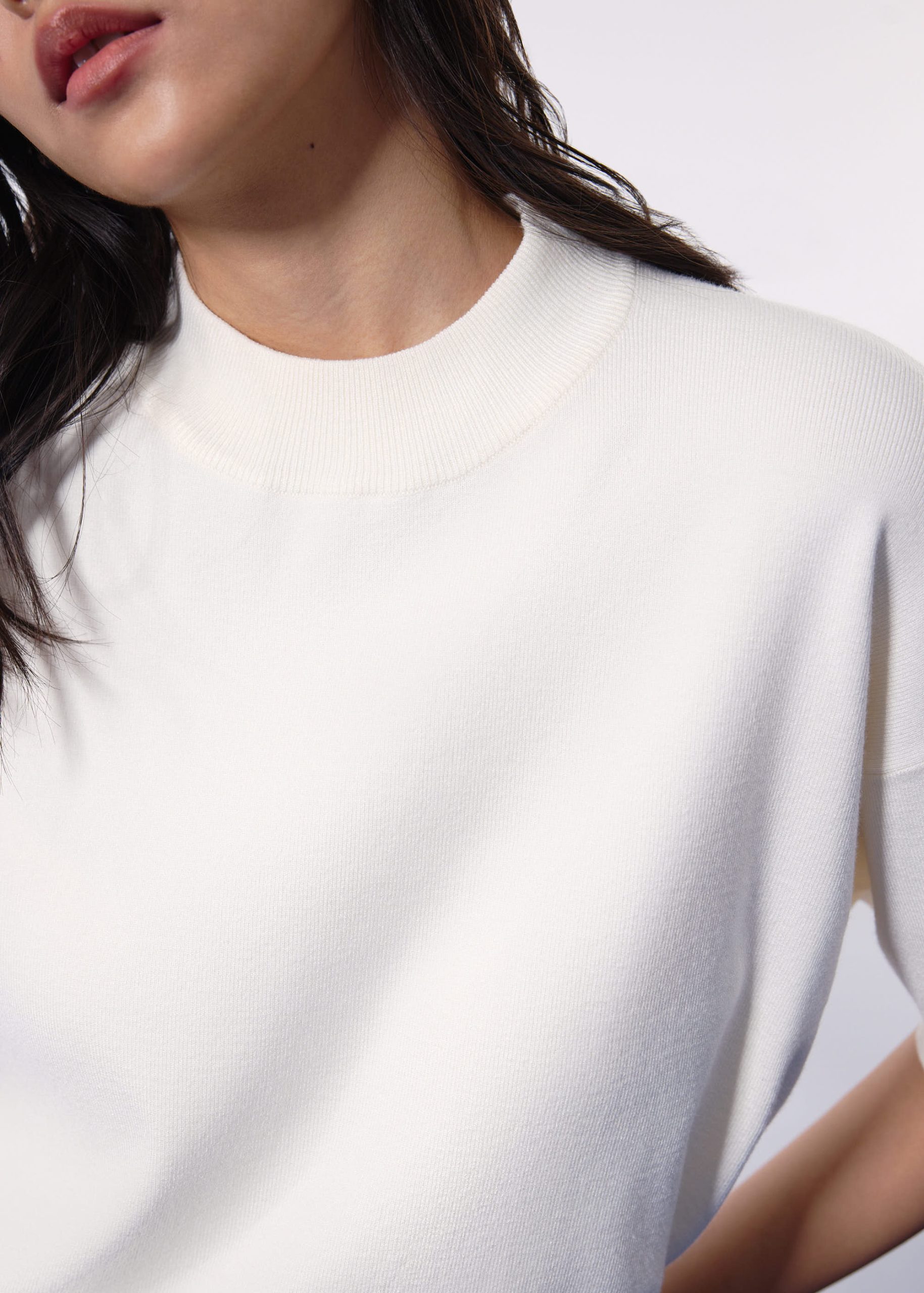 Mia Relaxed Knit Mock Neck Tee - Image 10