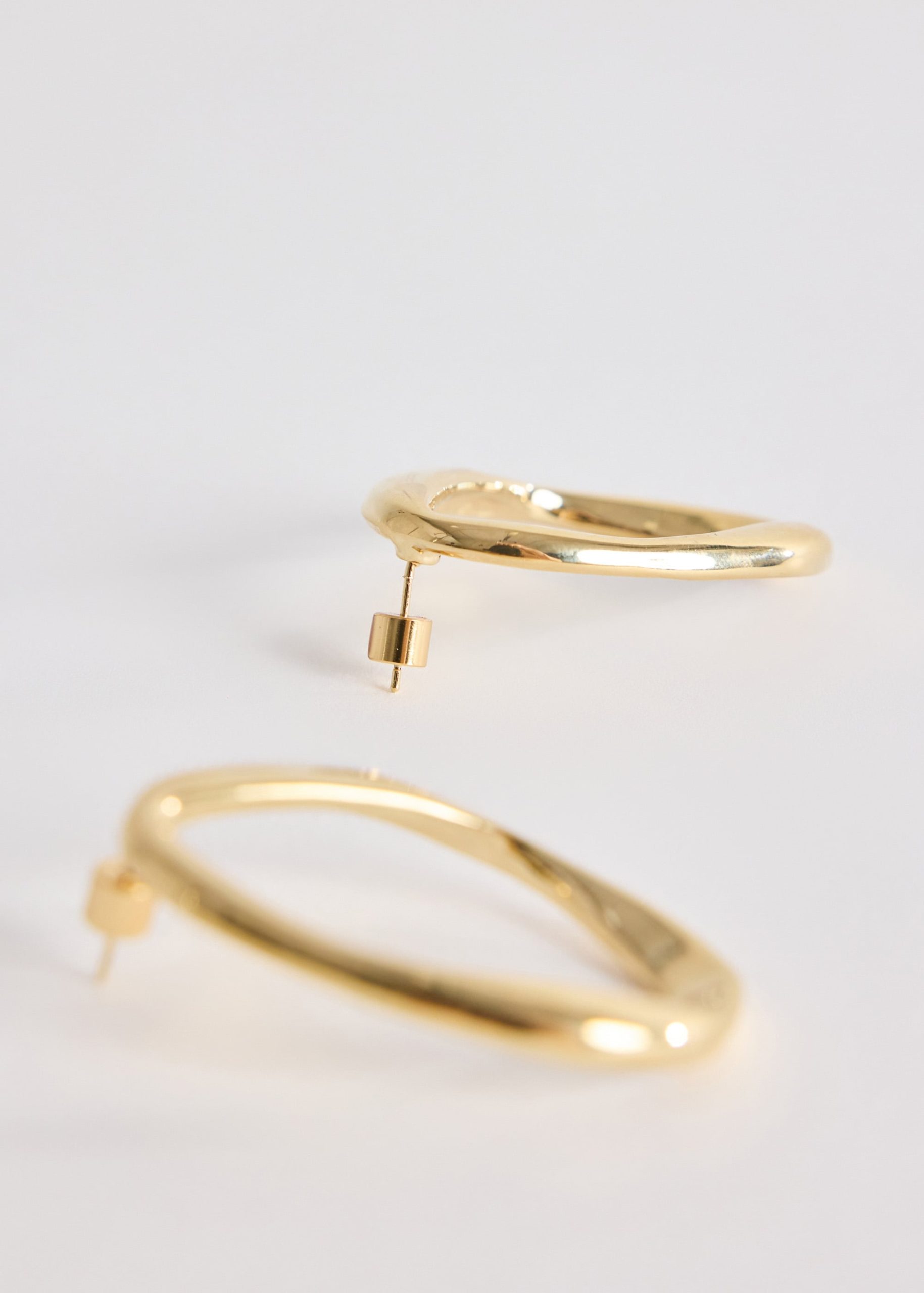 14K Gold Plated Oval Earrings - Image 3