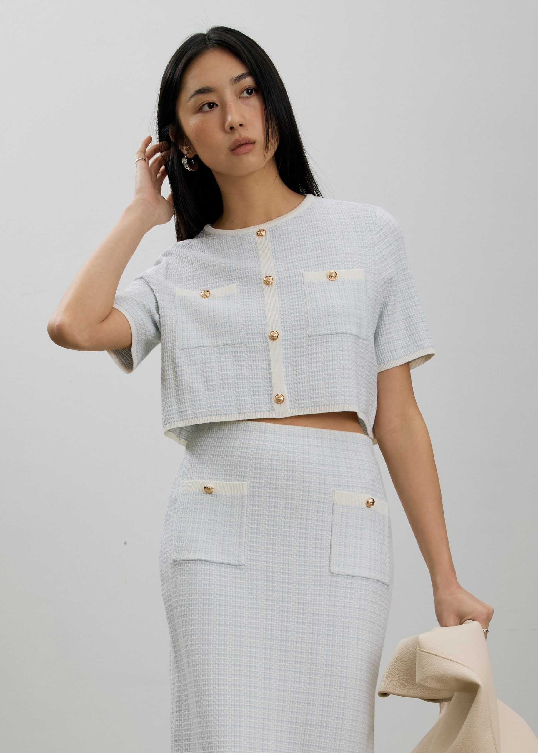 Yoko Textured Knit Boxy Top - Image 16