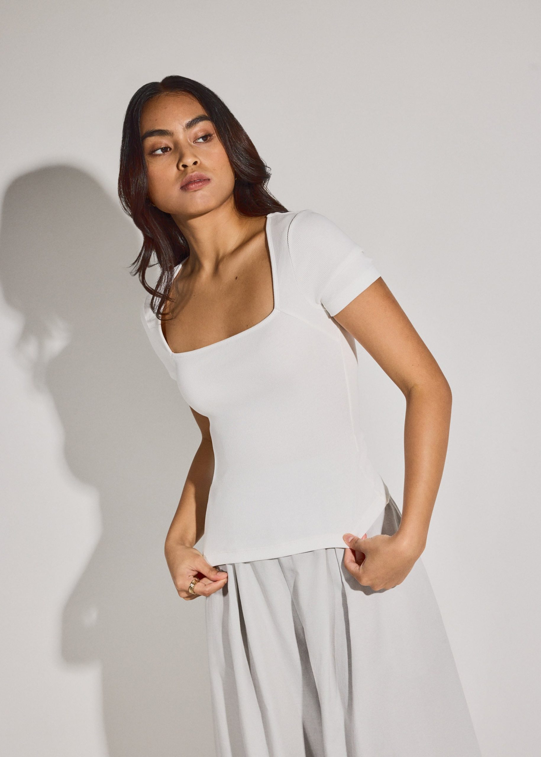 BraFree by LB Jada Square Neck Fitted Tee - Image 5
