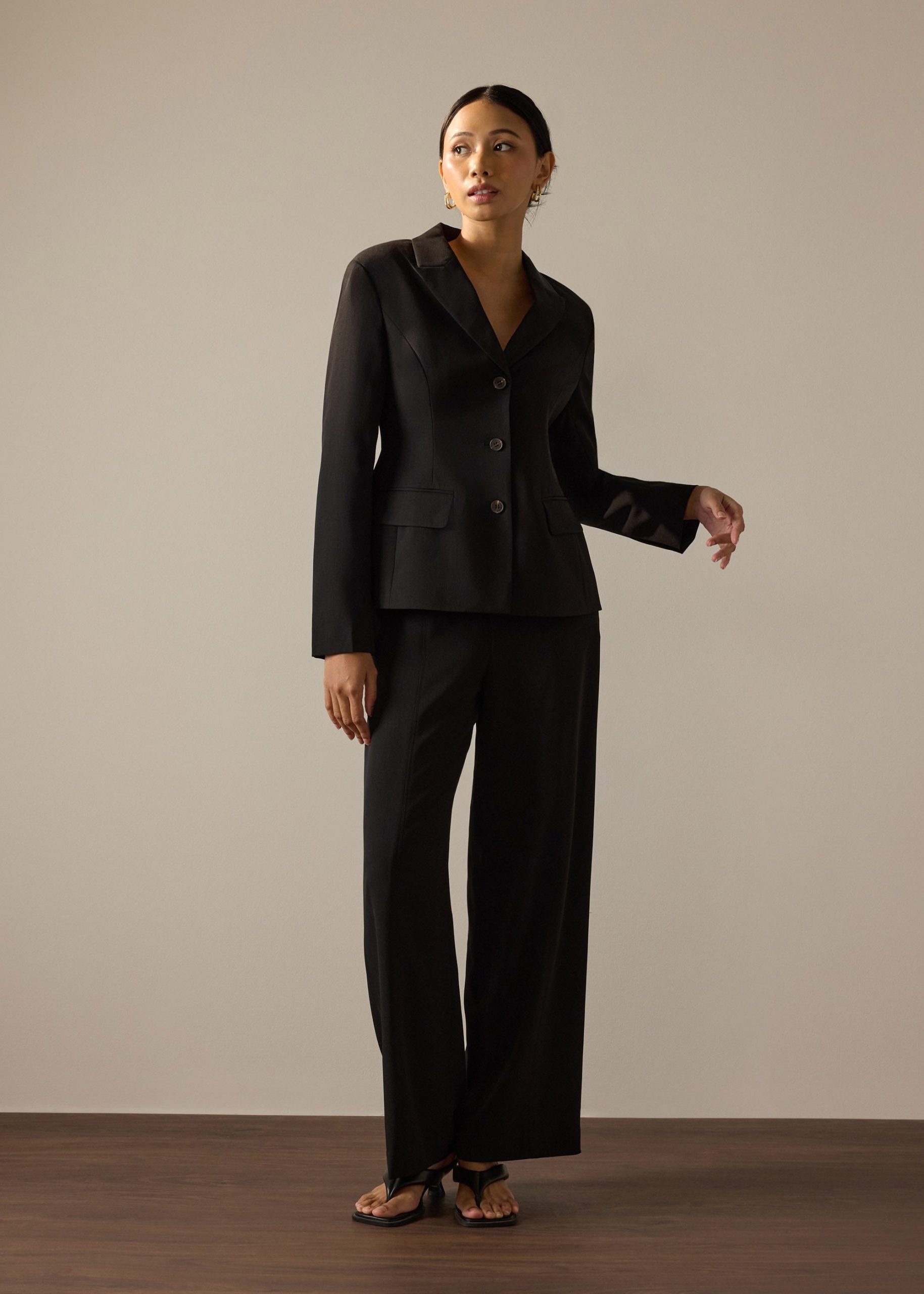 Leggy??Pia Adjustable Hem Elastic Melange Straight Leg Pants - Image 3