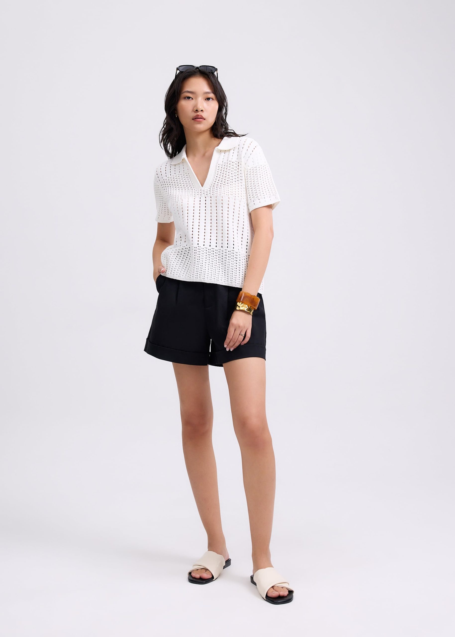 Alyssa Elastic Cotton A-line Shorts - Image 2