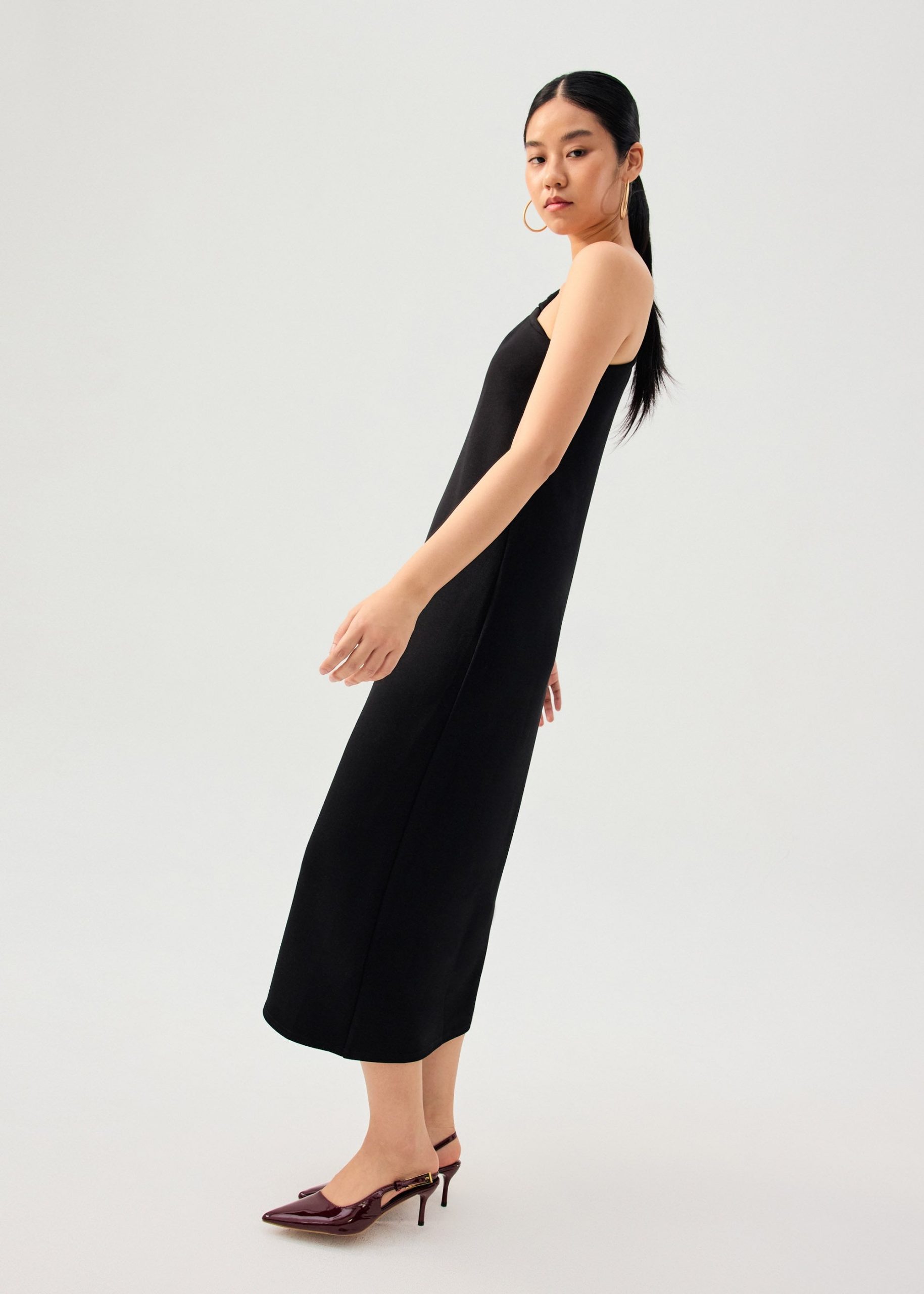 Tencel Shoulder Twist Toga Cocoon Maxi Dress - Image 6