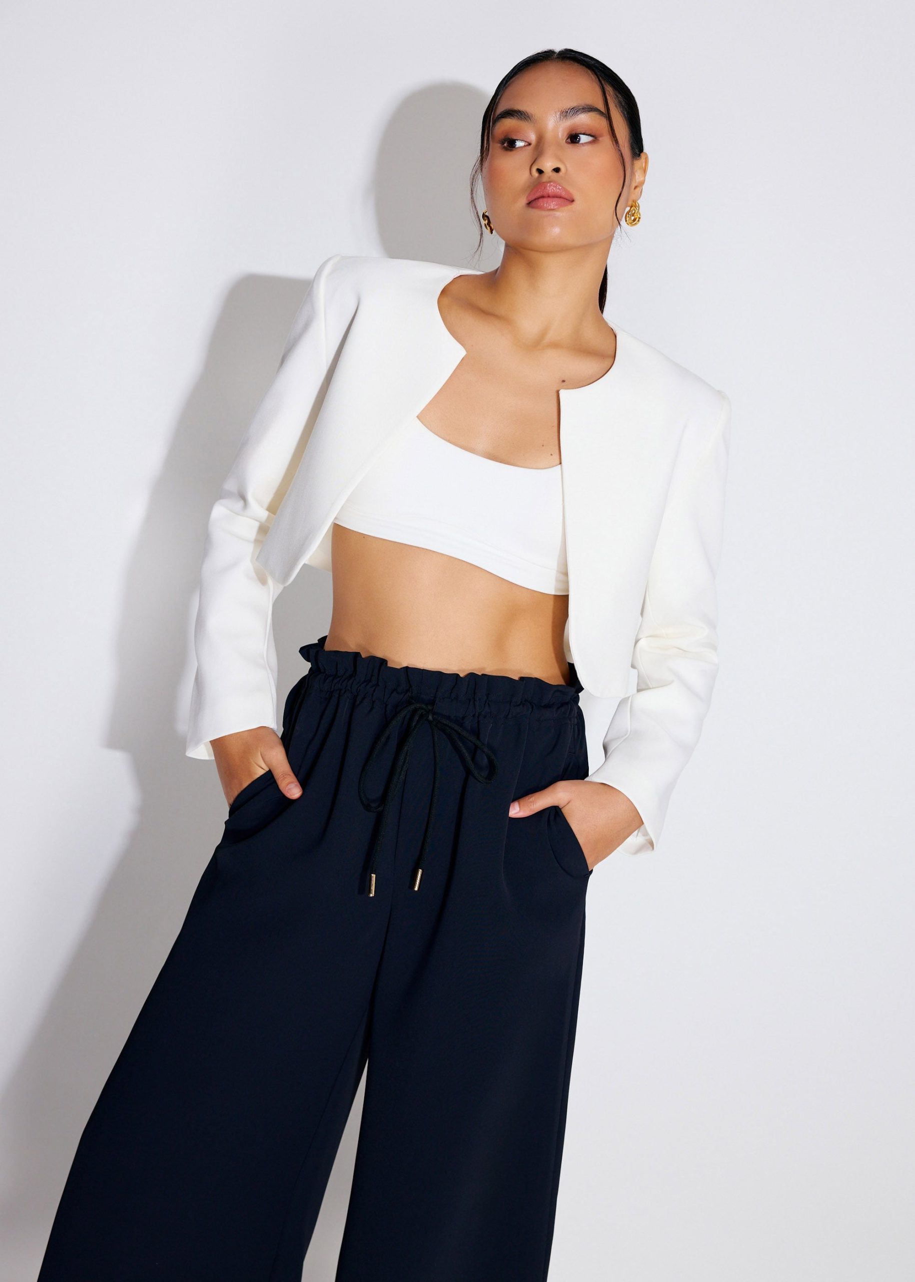 RuchedReady® Boxy Fumiko Round Neck Crop Jacket - Image 9