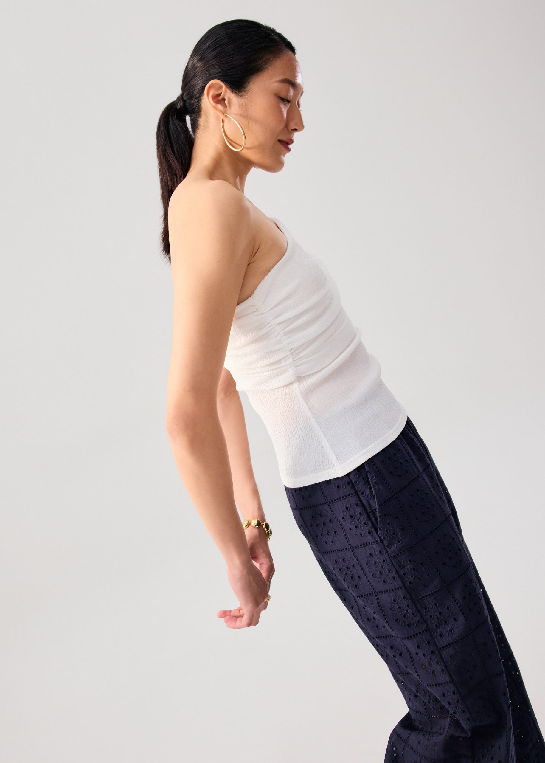 Crinkled Jersey Asymmetric Fitted Top - Image 12