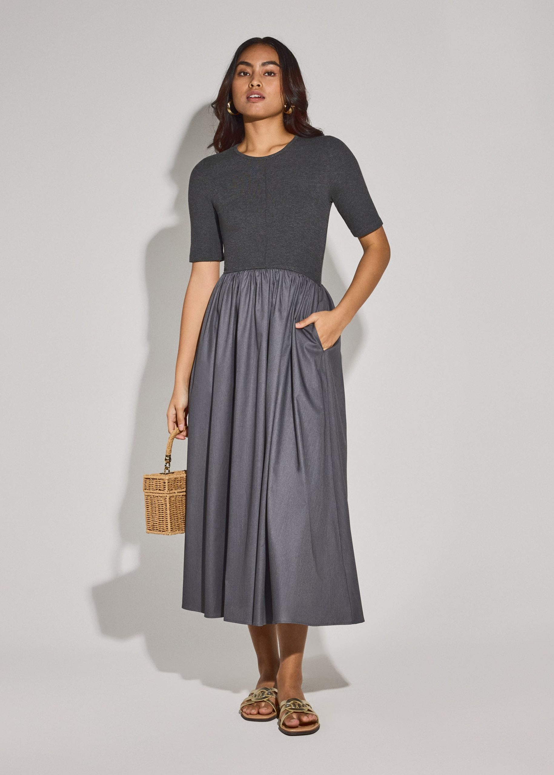 Jersey Fit & Flare Midaxi Dress