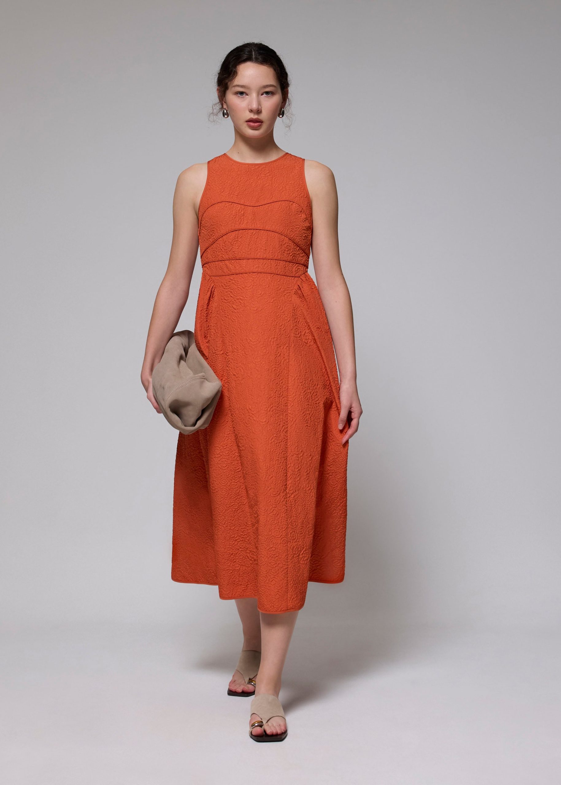 Jacquard Fit & Flare Midaxi Dress - Image 2
