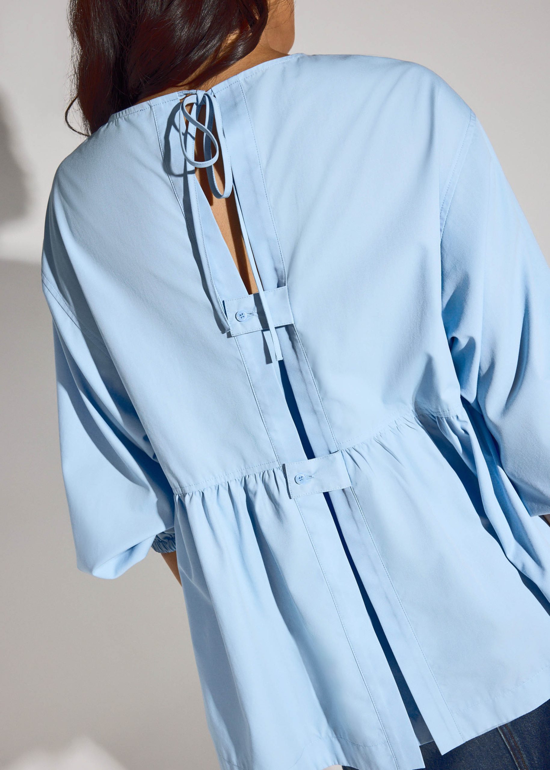 Round Neck Peplum Long Top - Image 12