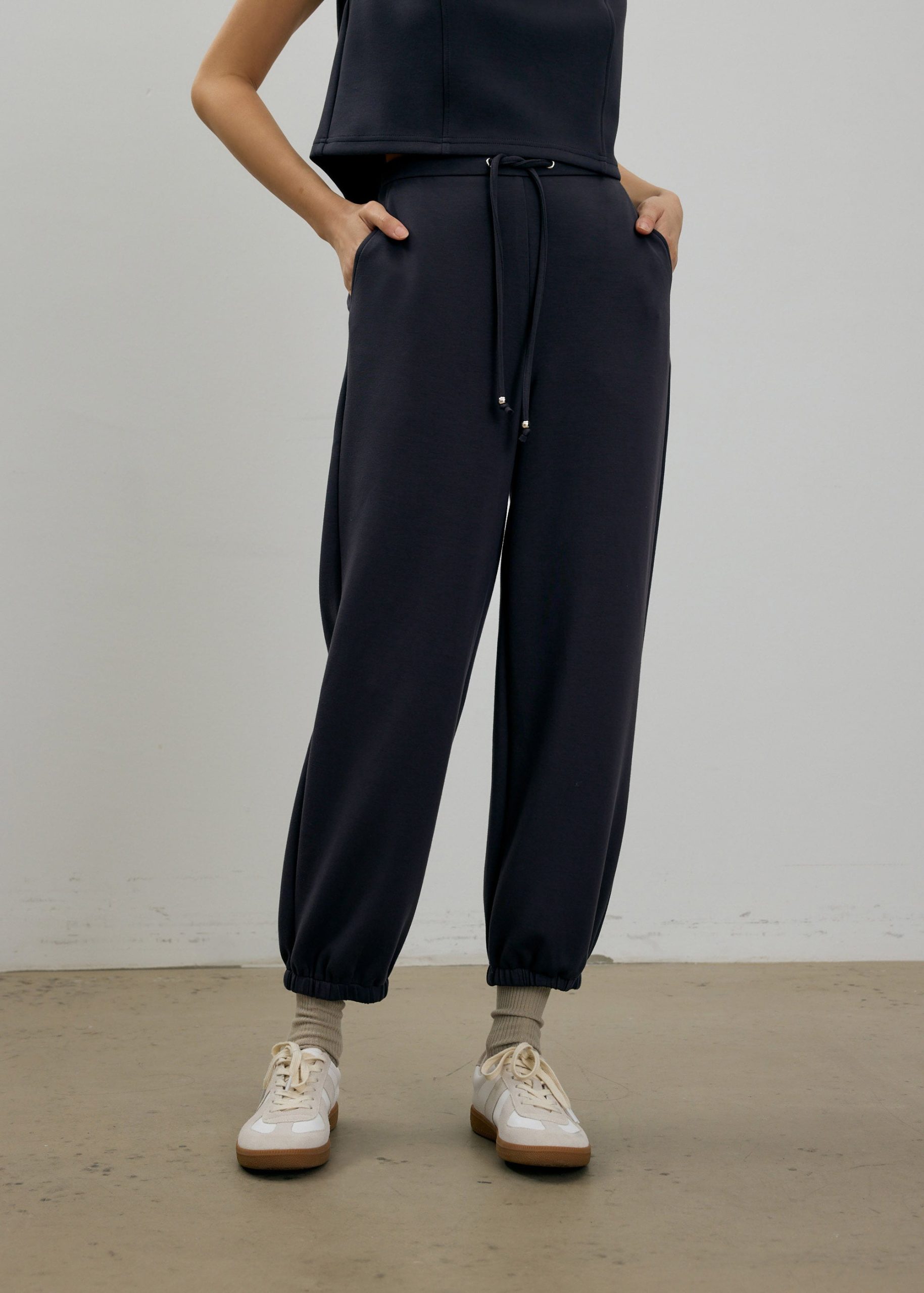 Neoprene High Waist Peg Leg Pants - Image 2