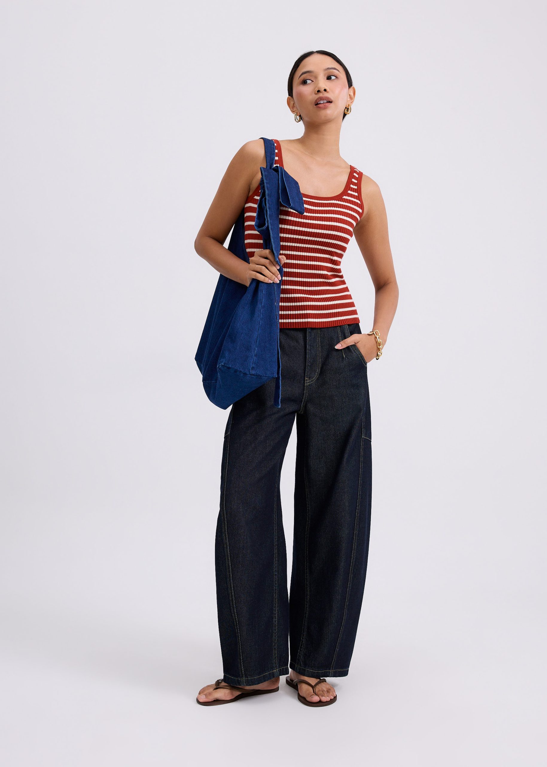 Katya Ribbed Knit Square Neck Tank Top - Image 12