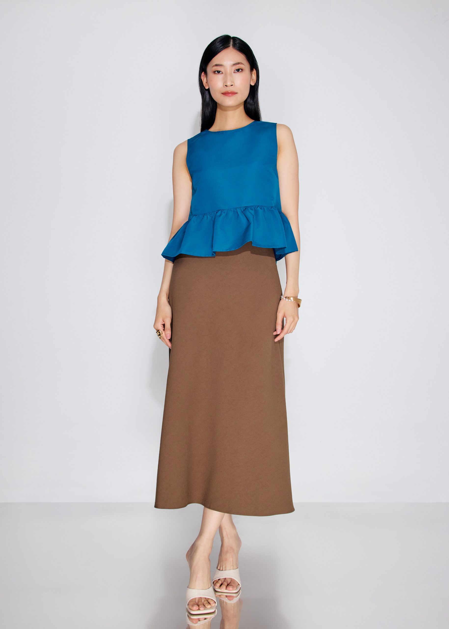 High Waist Bias Cut Midaxi Skirt - Image 13