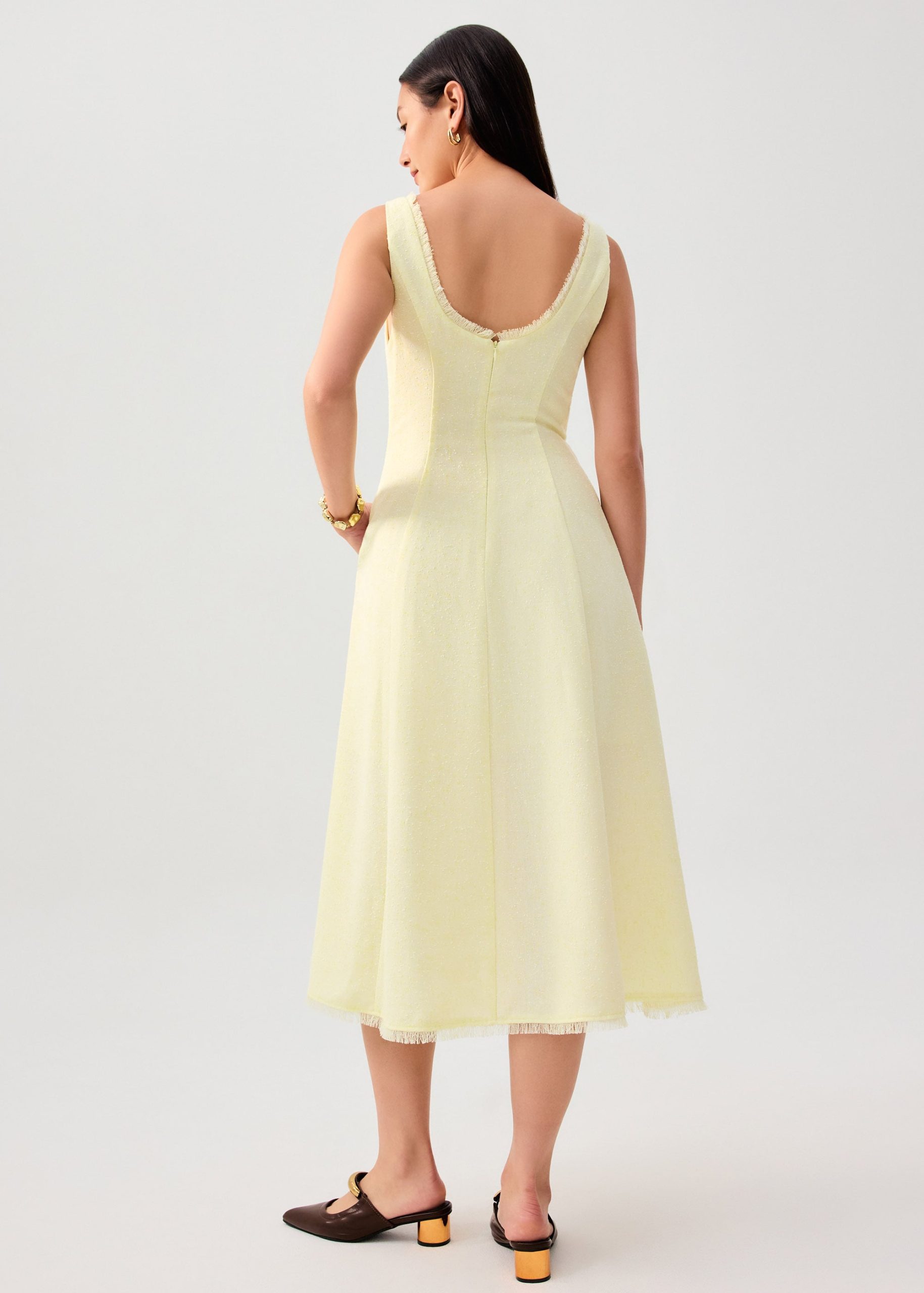 Nina Tweed Scoop Neck Fit & Flare Midaxi Dress - Image 11