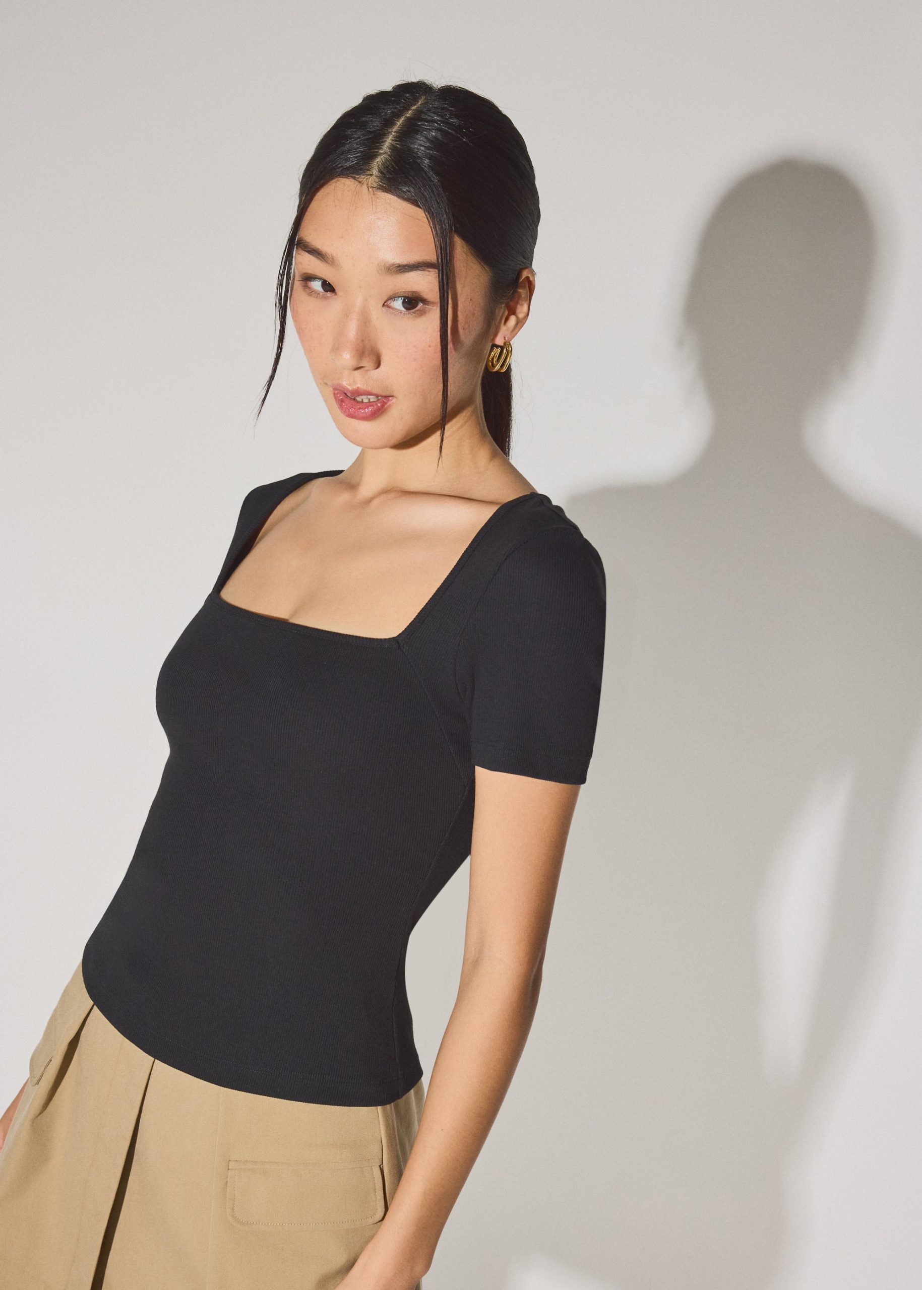 BraFree by LB Jada Square Neck Fitted Tee - Image 17