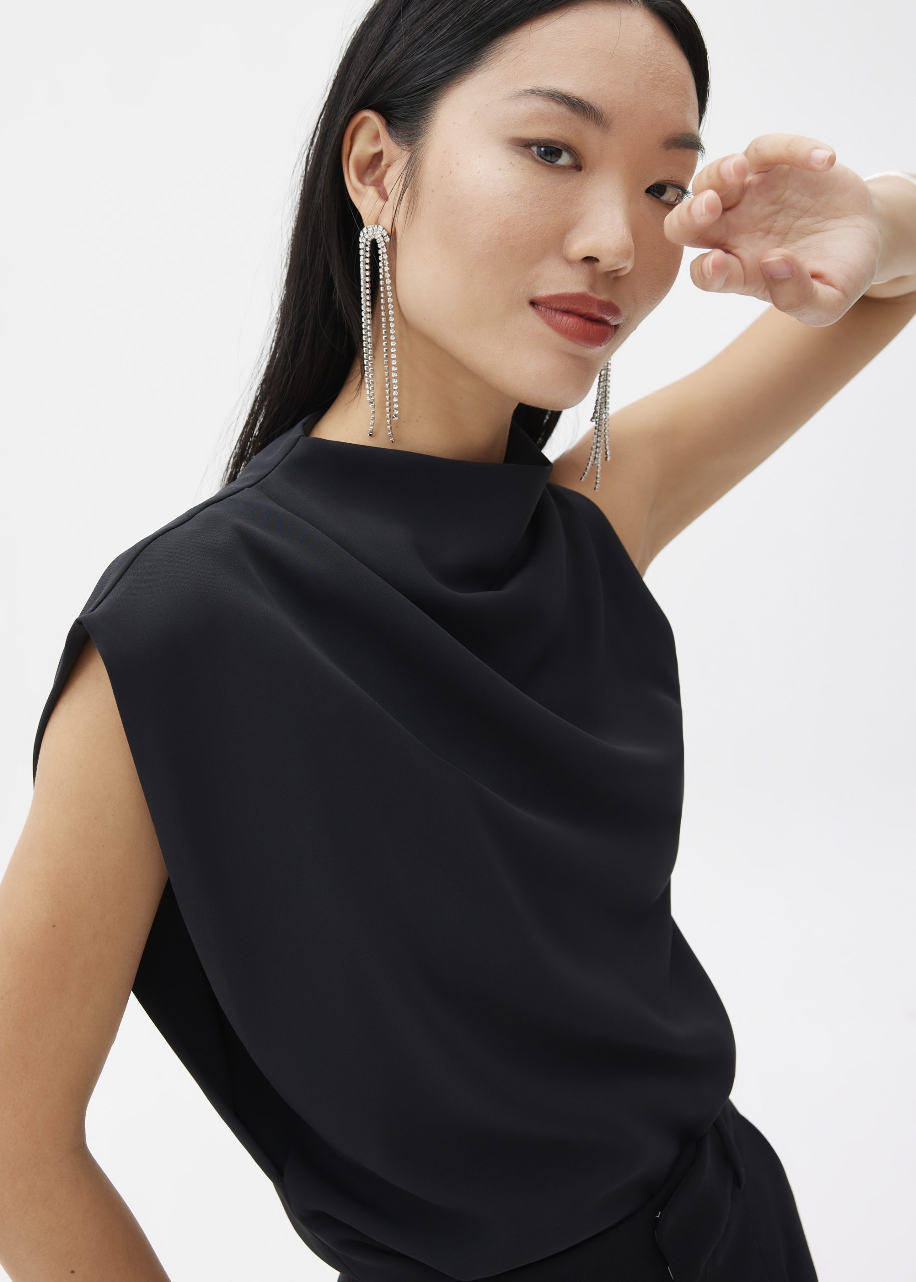 Maya Asymmetric Drape Blouse - Image 5