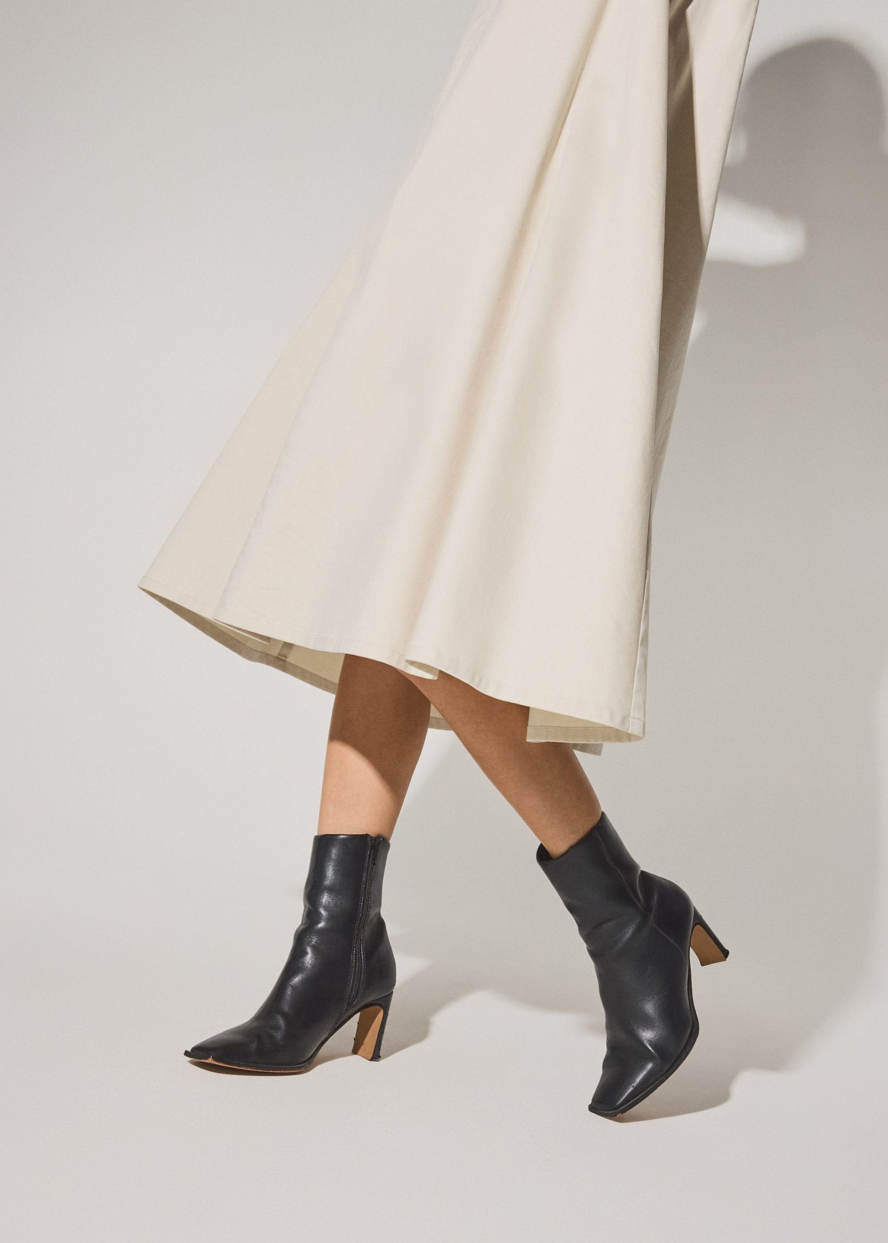 Cotton Quarter Zip Trapeze Midi Dress - Image 3