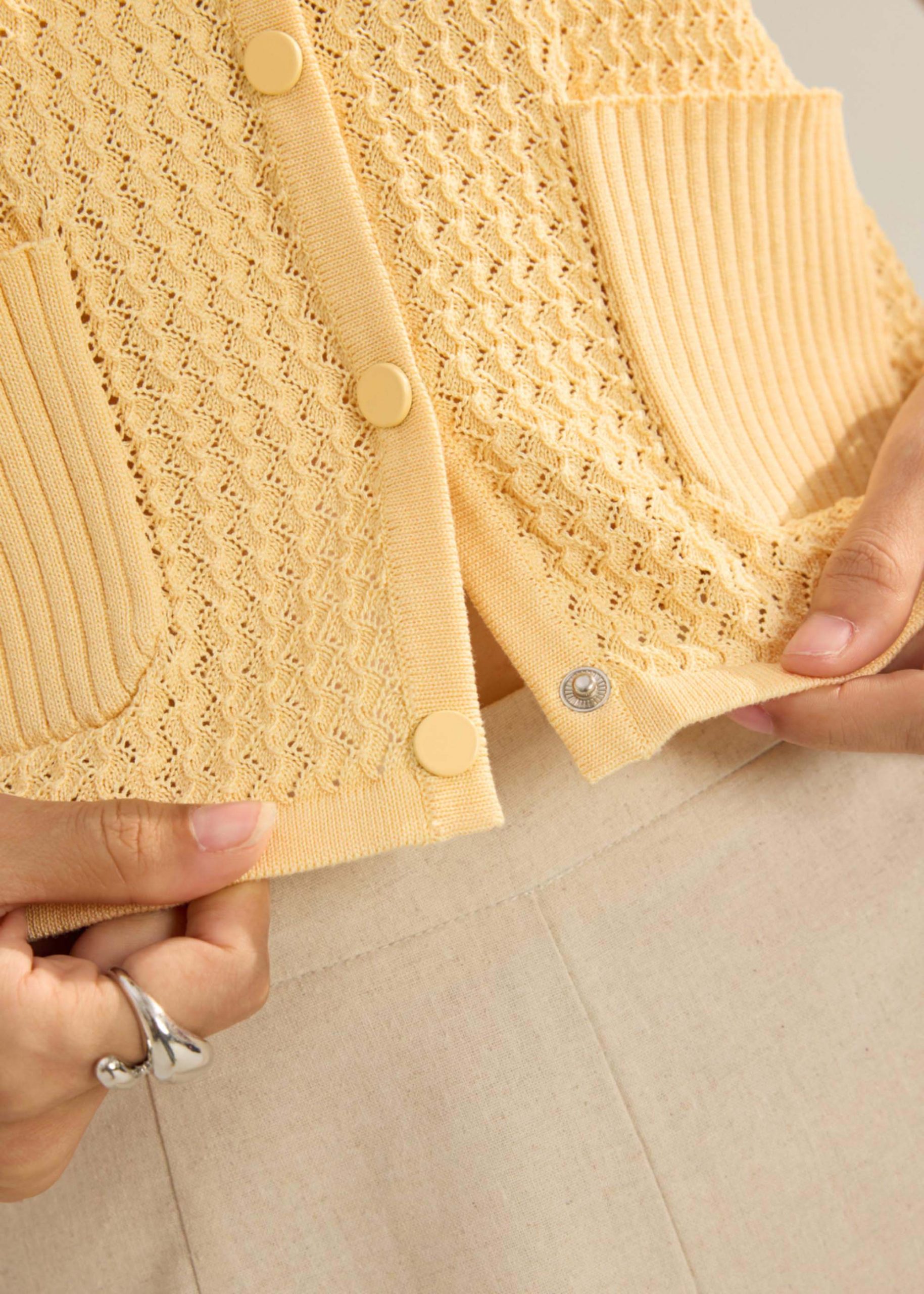 Samia Waffle Knit Crop Vest Top - Image 18