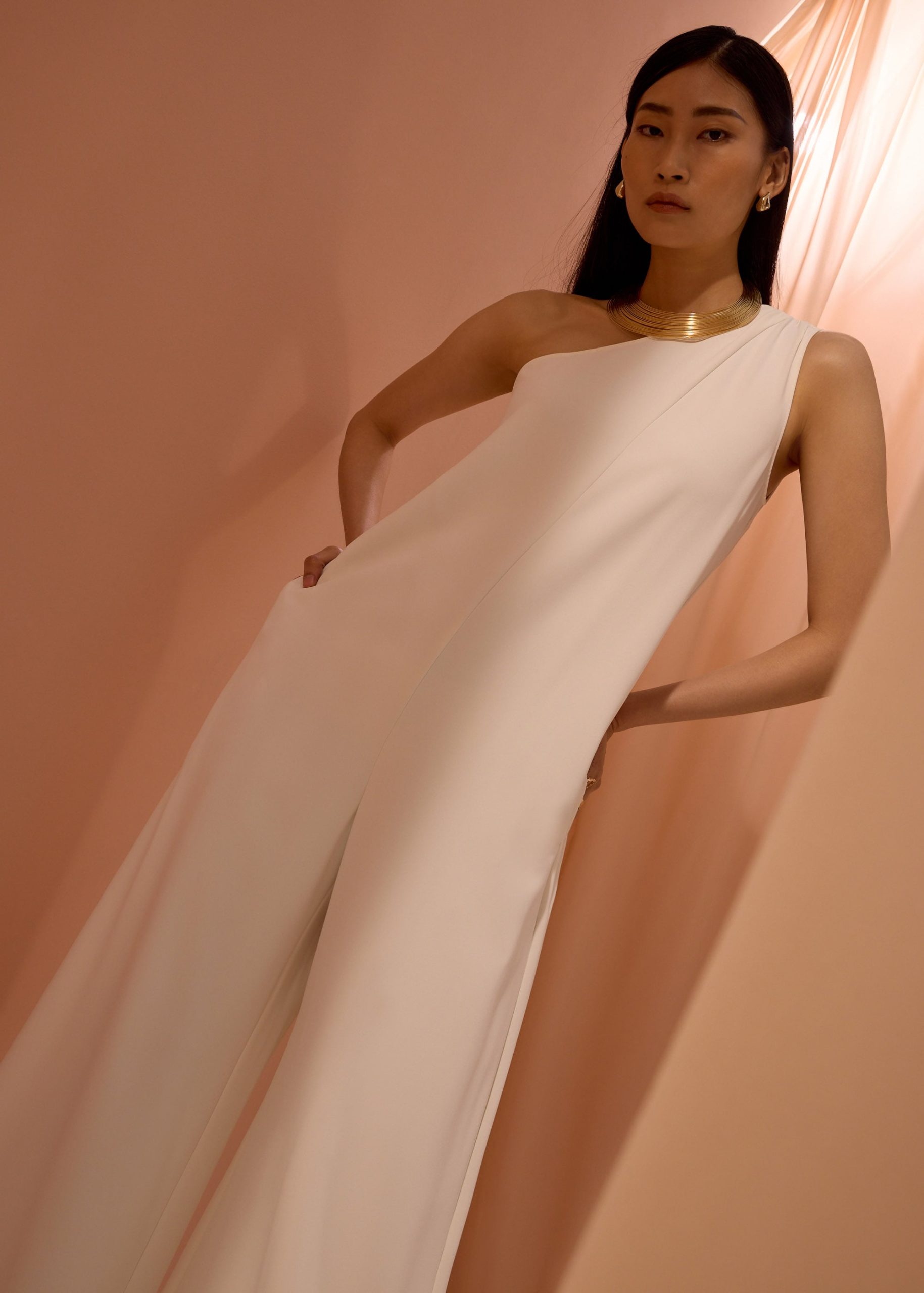 Leggy??Kanda Asymmetric Flare Jumpsuit