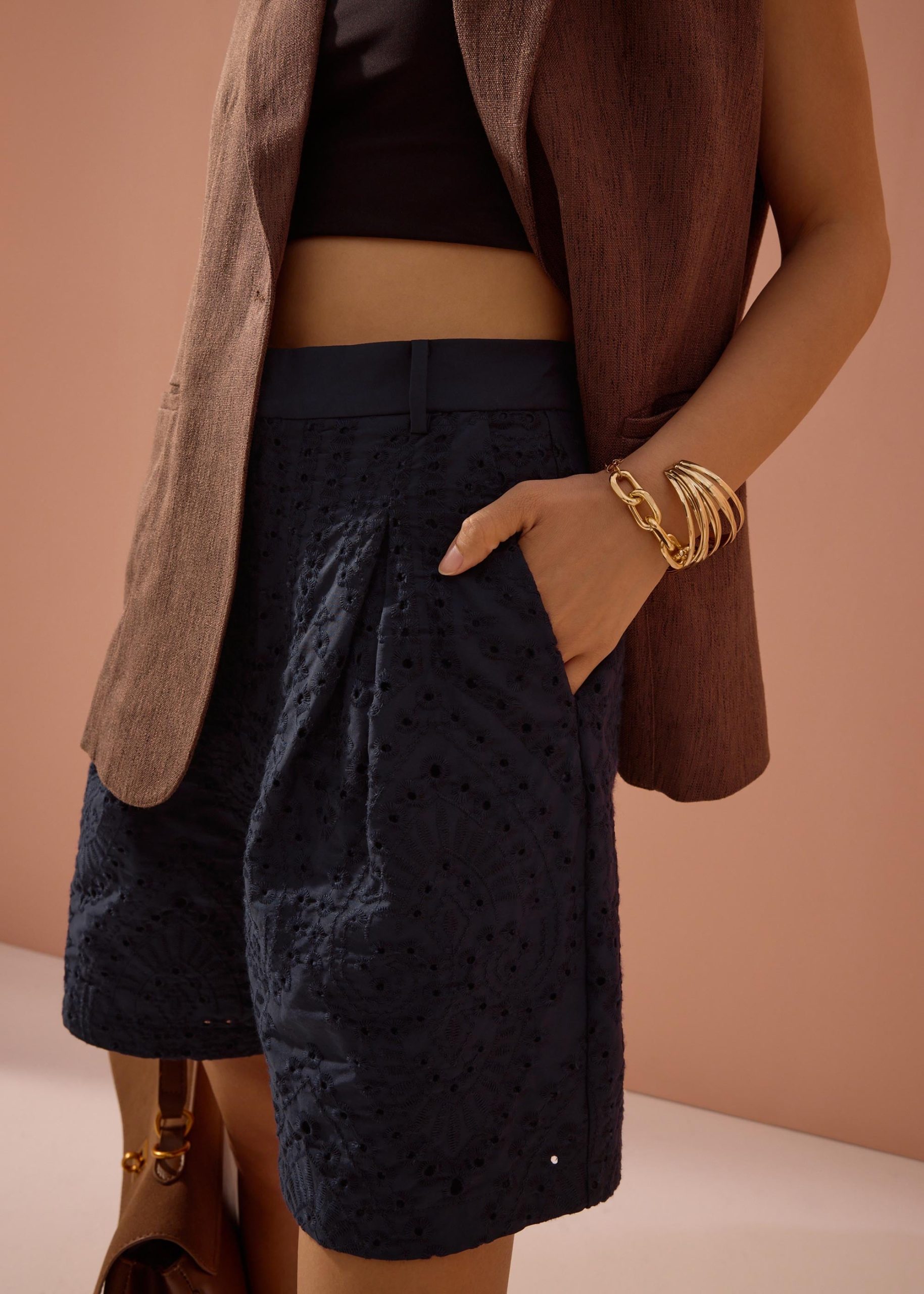 Tailored Bermuda Shorts in Soft Breeze Broderie - Image 8