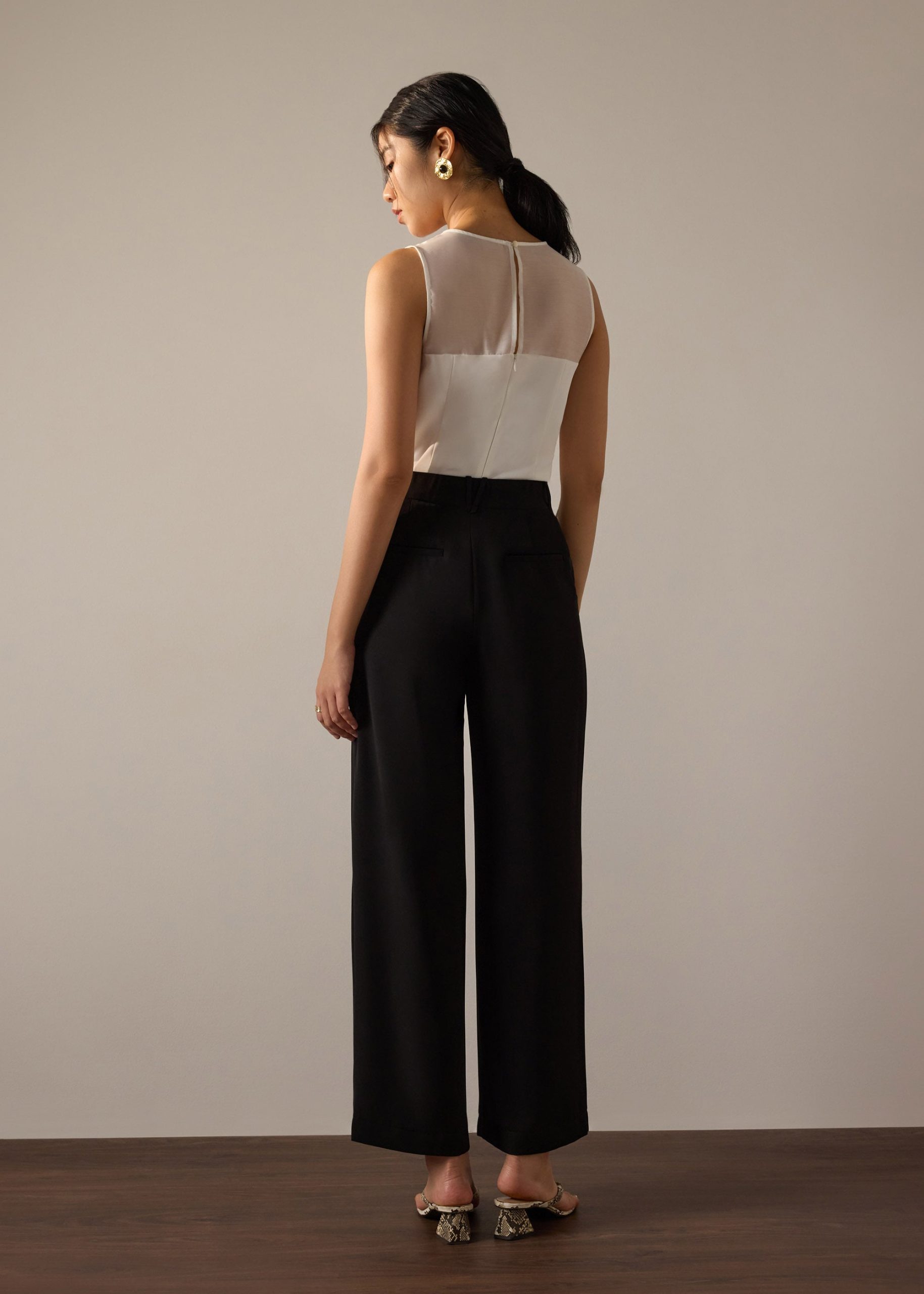 Leggy??Alma Elastic Crepe High Waist Straight Leg Pants - Image 8