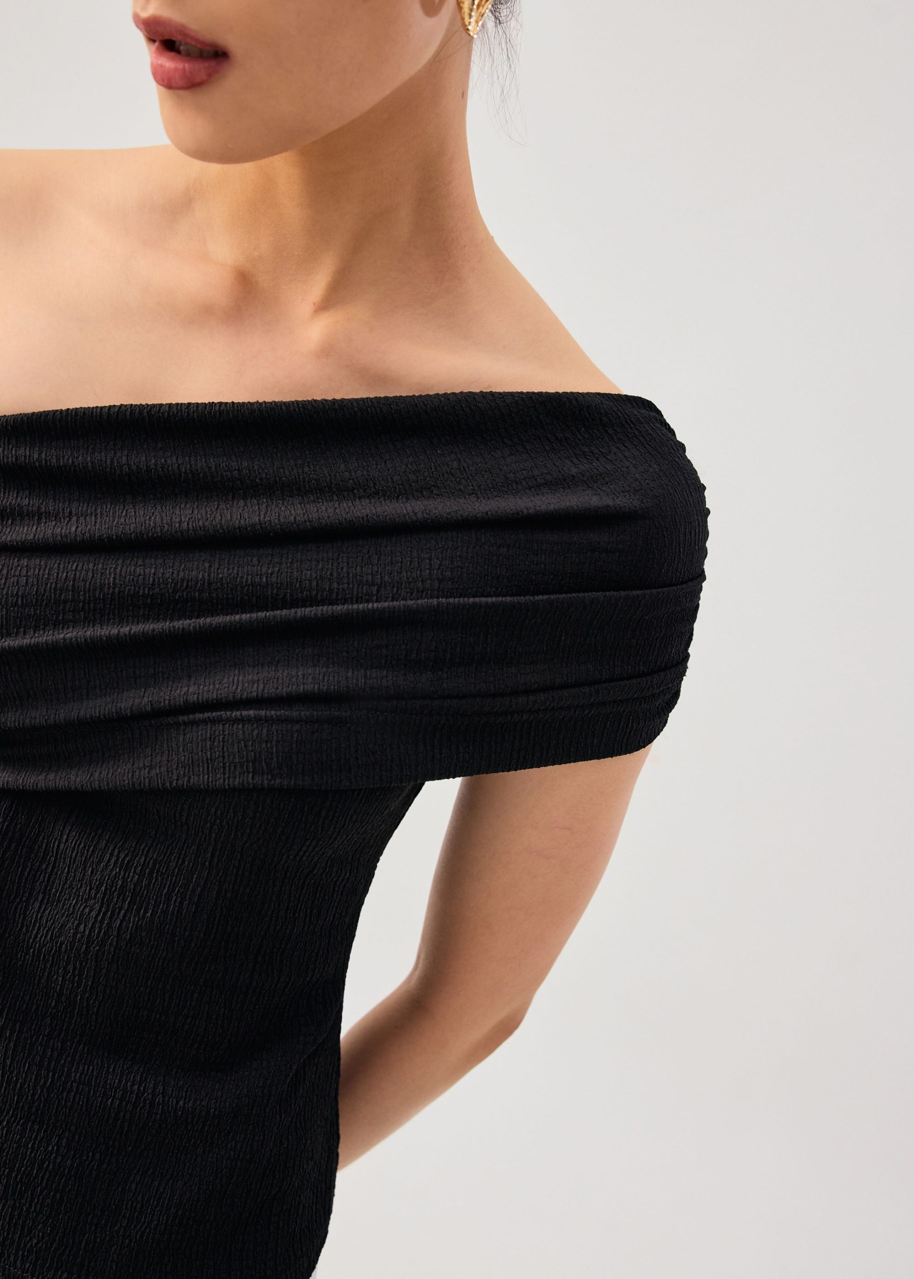 Crinkled Jersey Asymmetric Fitted Top - Image 6