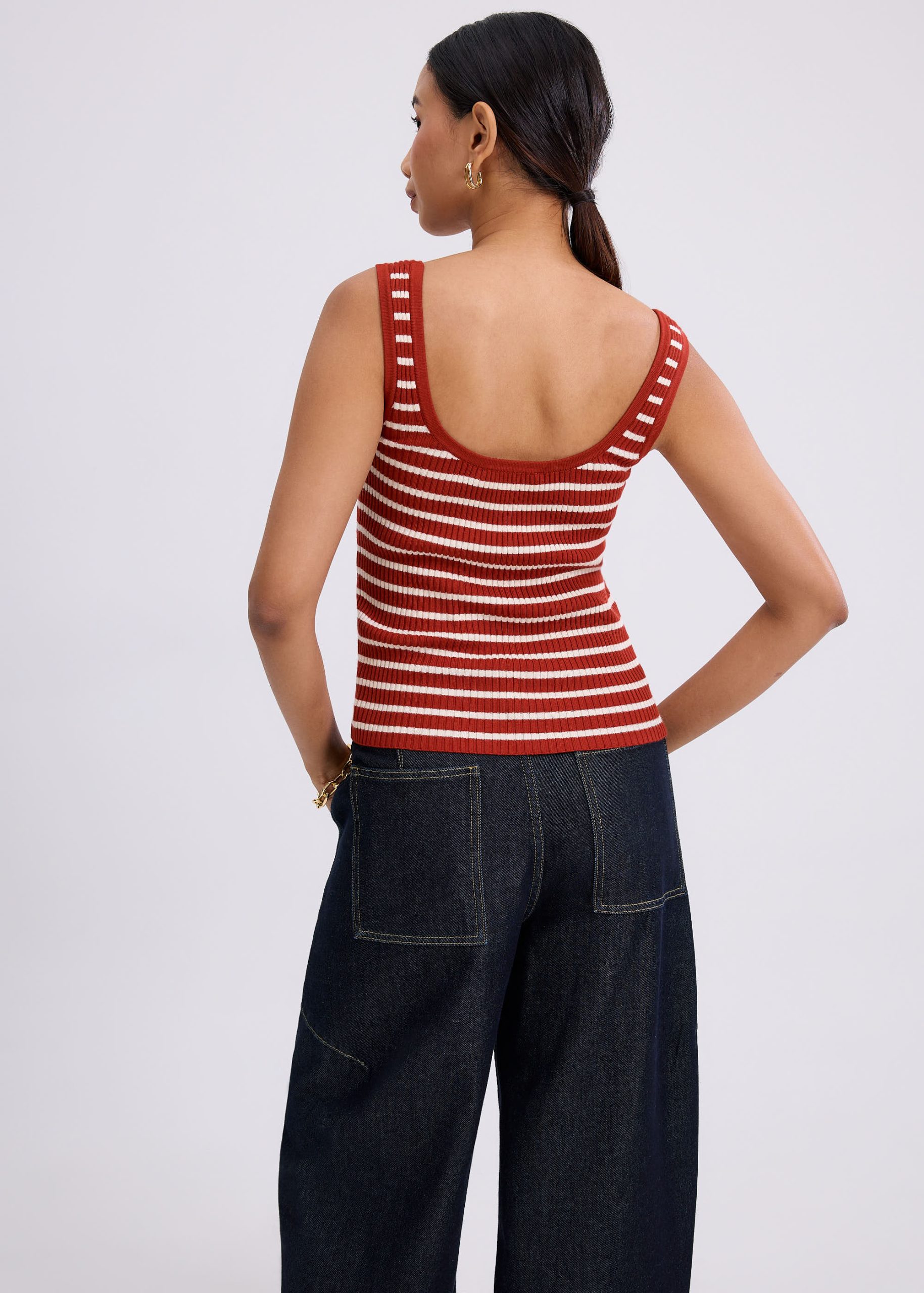Katya Ribbed Knit Square Neck Tank Top - Image 15
