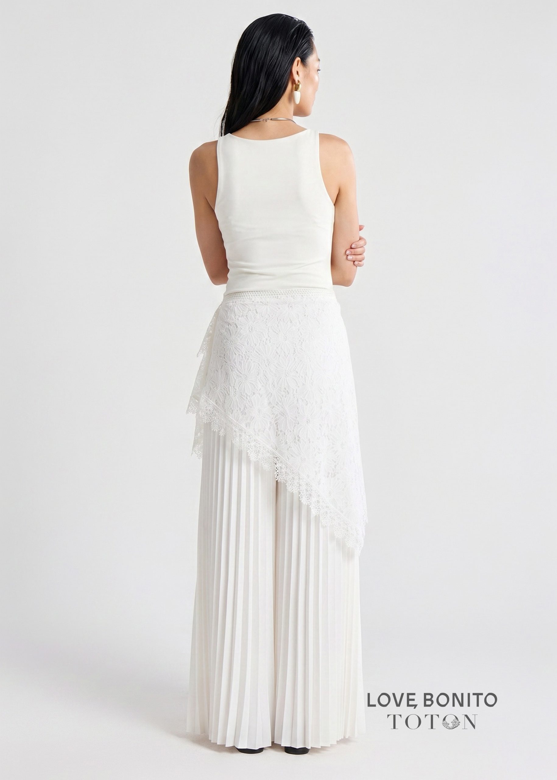 Love, Bonito x TOTON Leggy??Pleated Pants With Scarf - Image 12