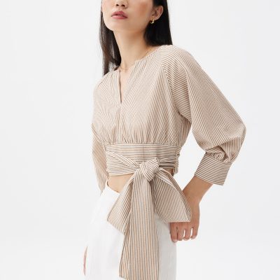 Striped Puff Sleeve Blouse