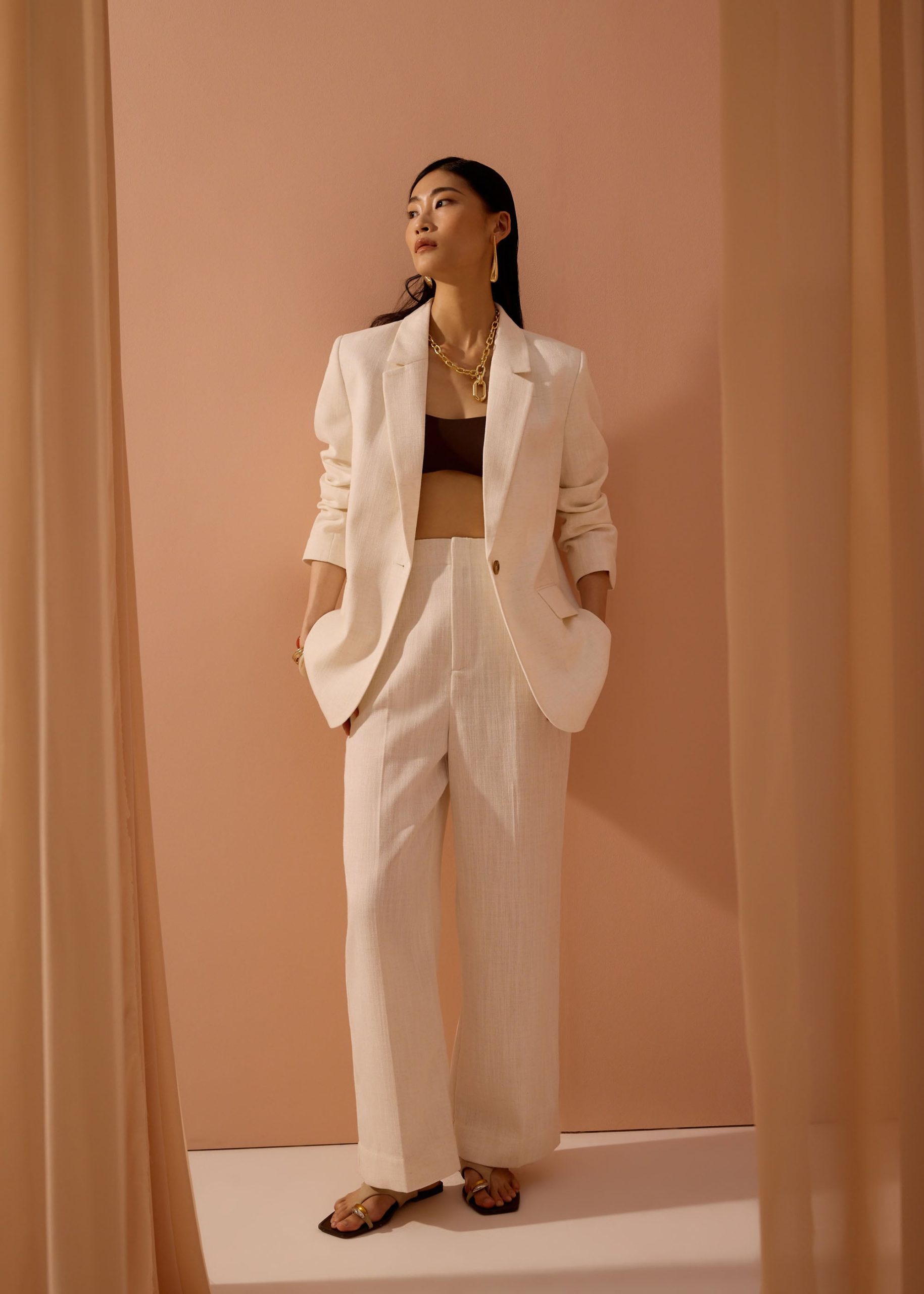 Leggy??Seva Textured Super High Waist Straight Leg Pants - Image 6
