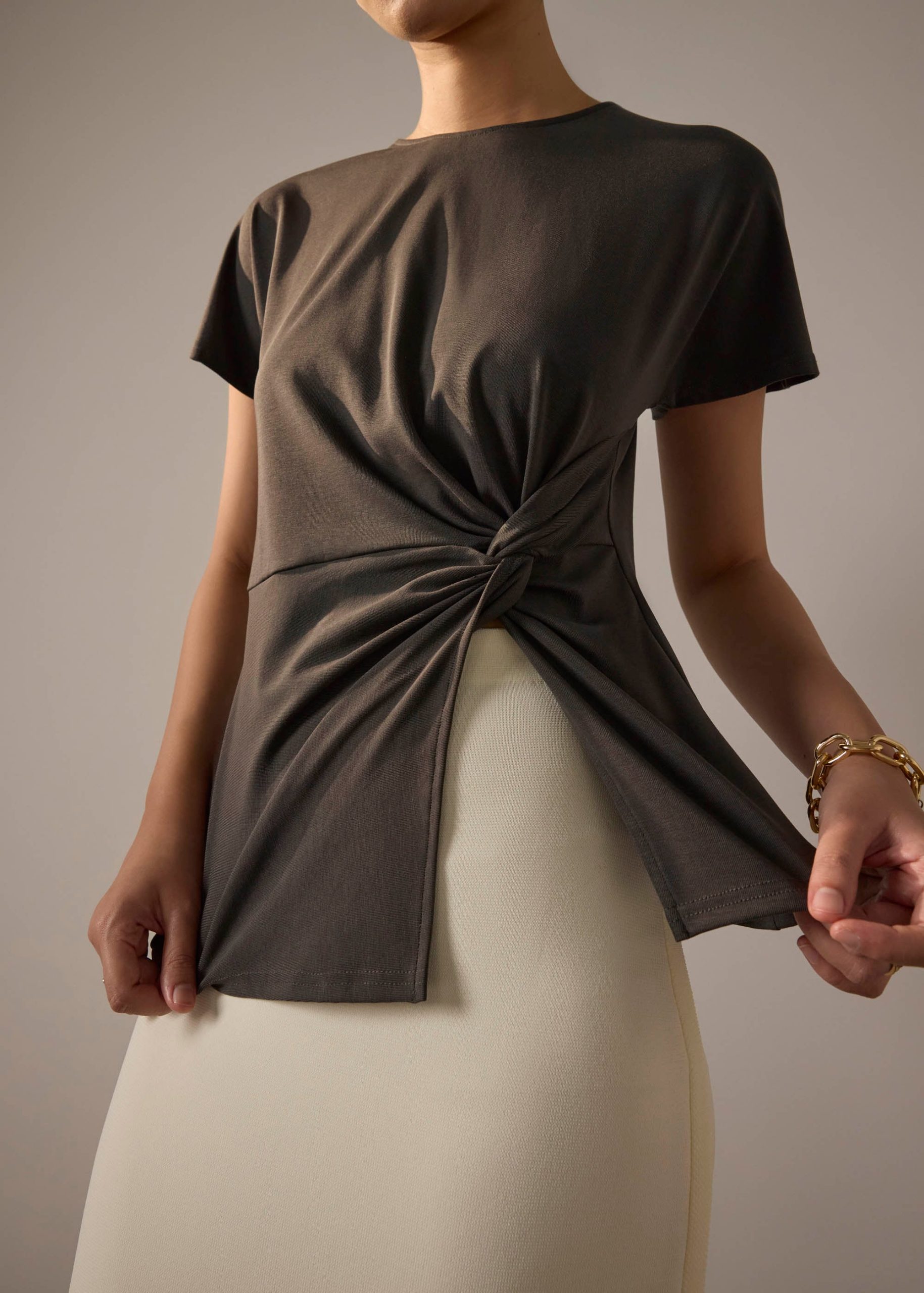 Jersey Twist Knot Long Tee - Image 12