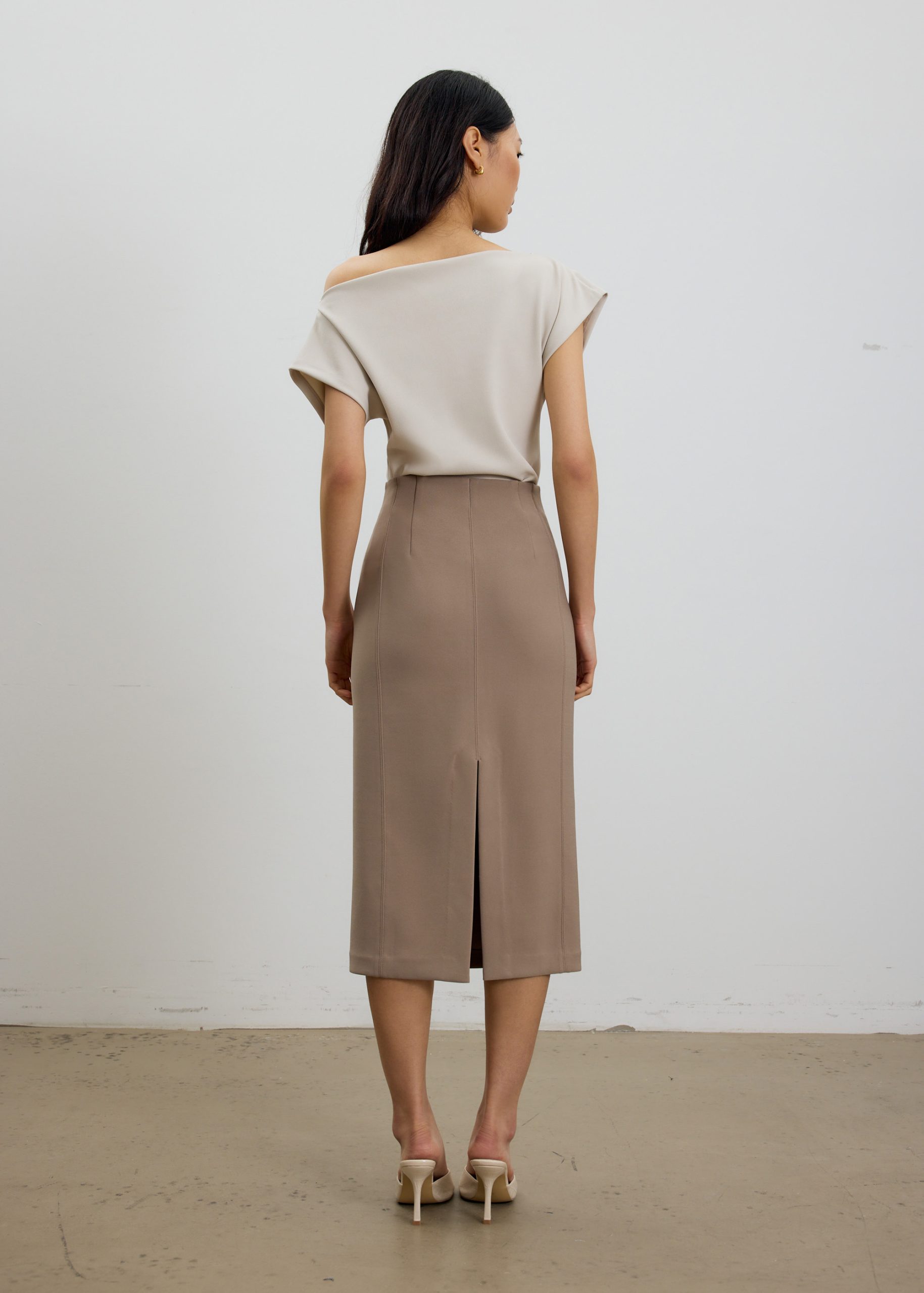 Vera Elastic Reversible Panelled Midi Skirt - Image 12