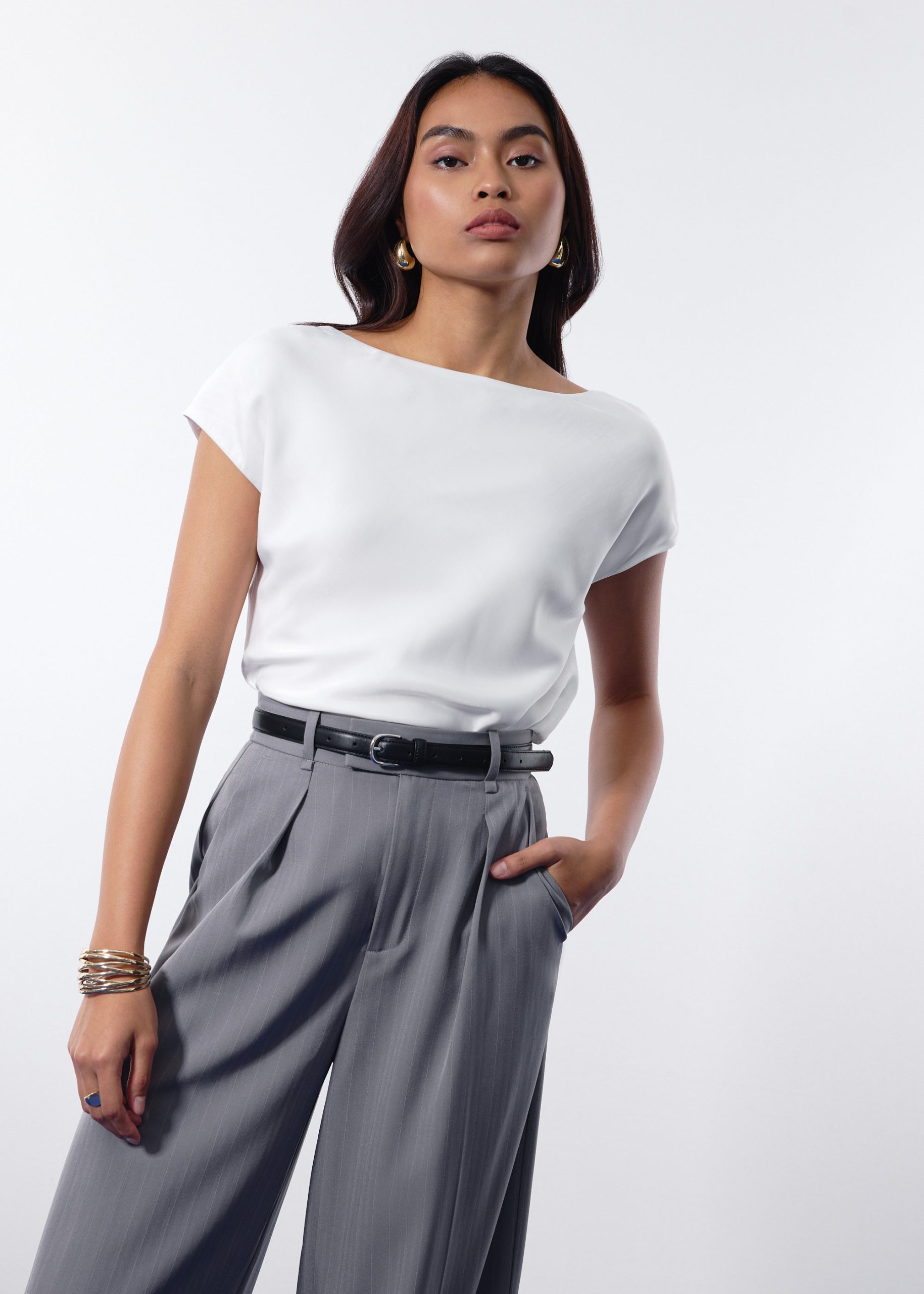Atisha Multi-way Satin Cowl Neck Top - Image 5