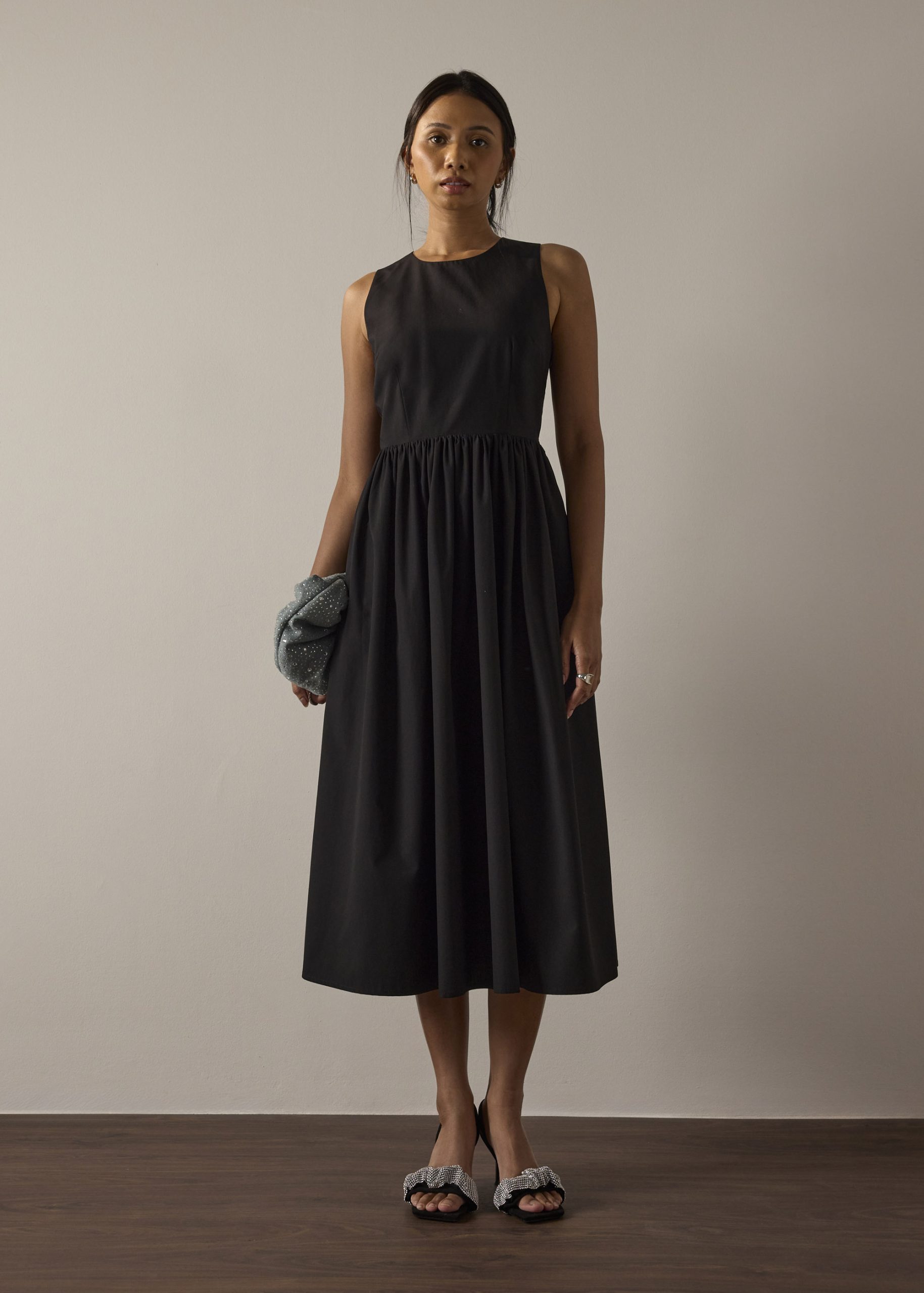 Cotton Open Back Tie Dress - Image 3