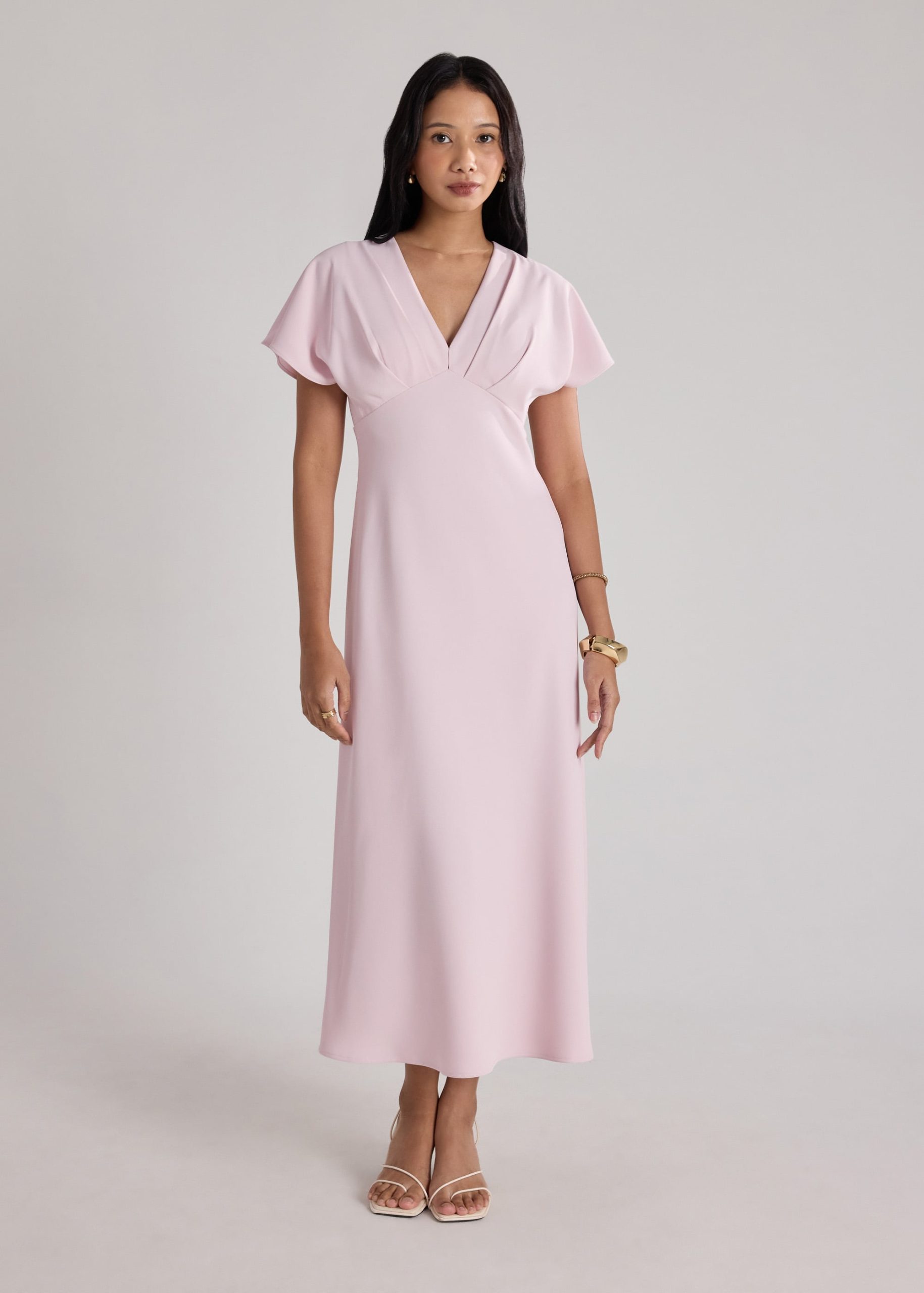 BraFree by LB Crepe Flutter Sleeves Dress - Image 8