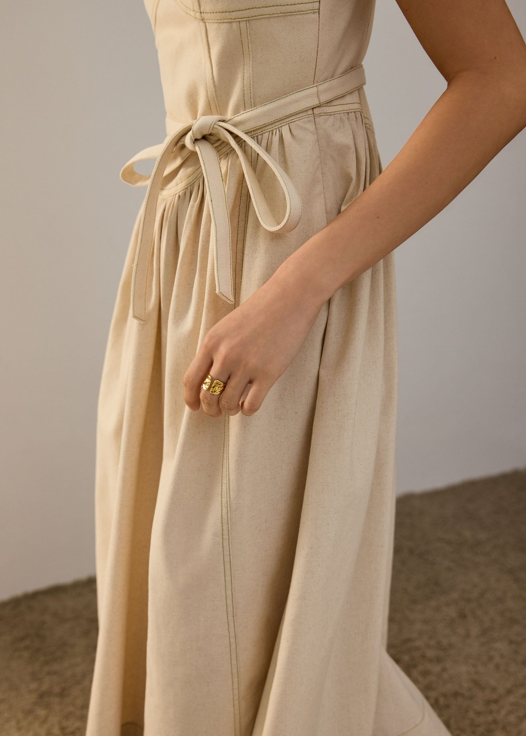 Detachable Sash Sweetheart Fit & Flare Midi Dress - Image 11