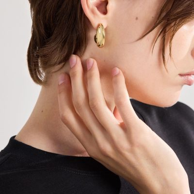 14K Gold Plated Chunky Hoop Earrings