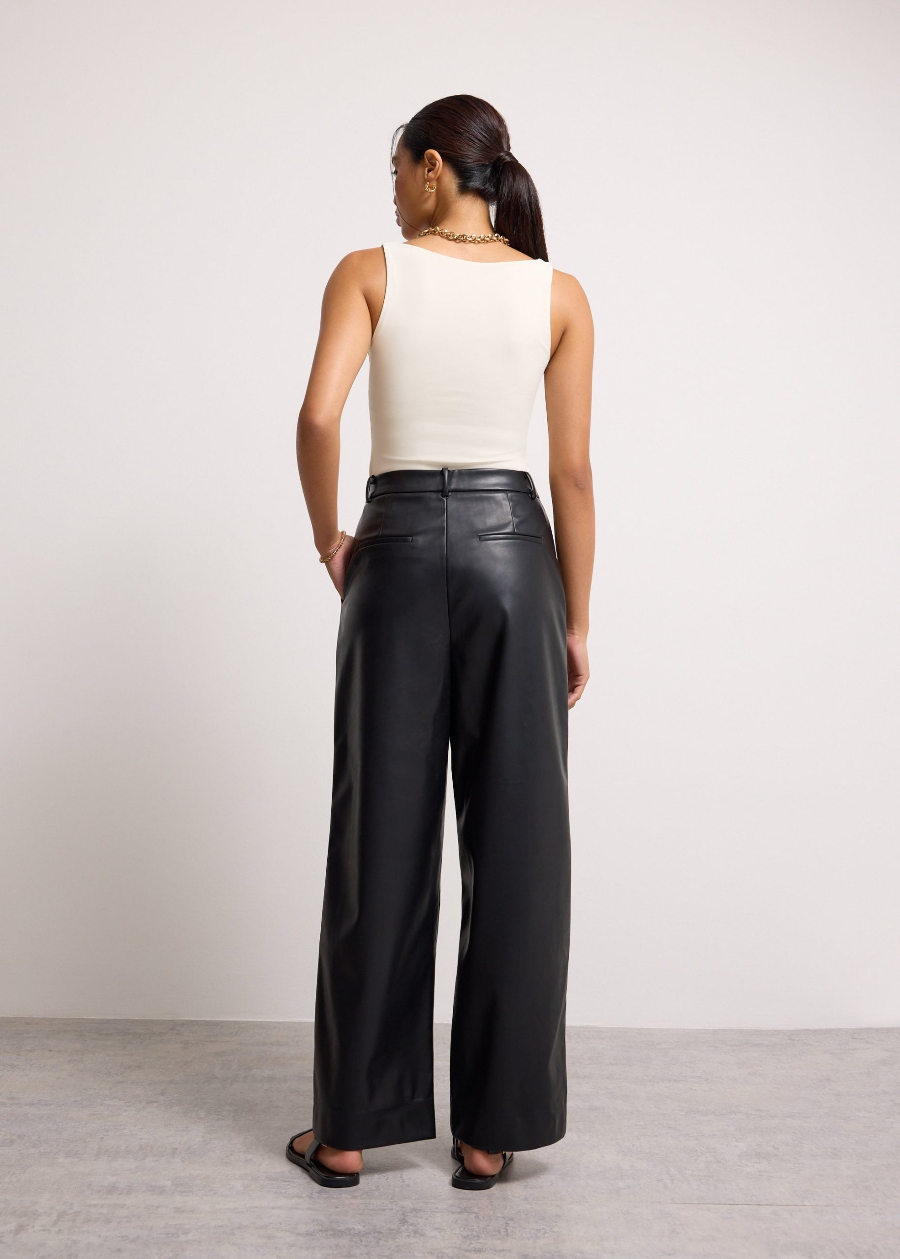 Martine Vegan Leather Straight Leg Pants - Image 11