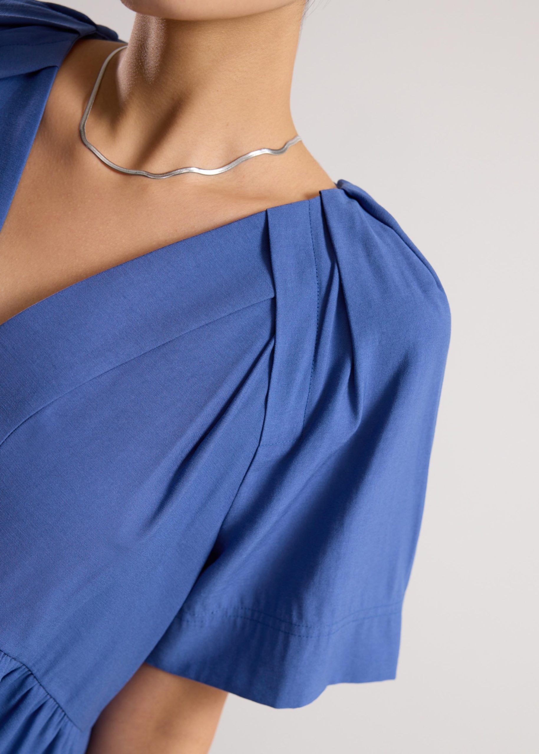 Rayon V-neck Trapeze Mini Dress - Image 16