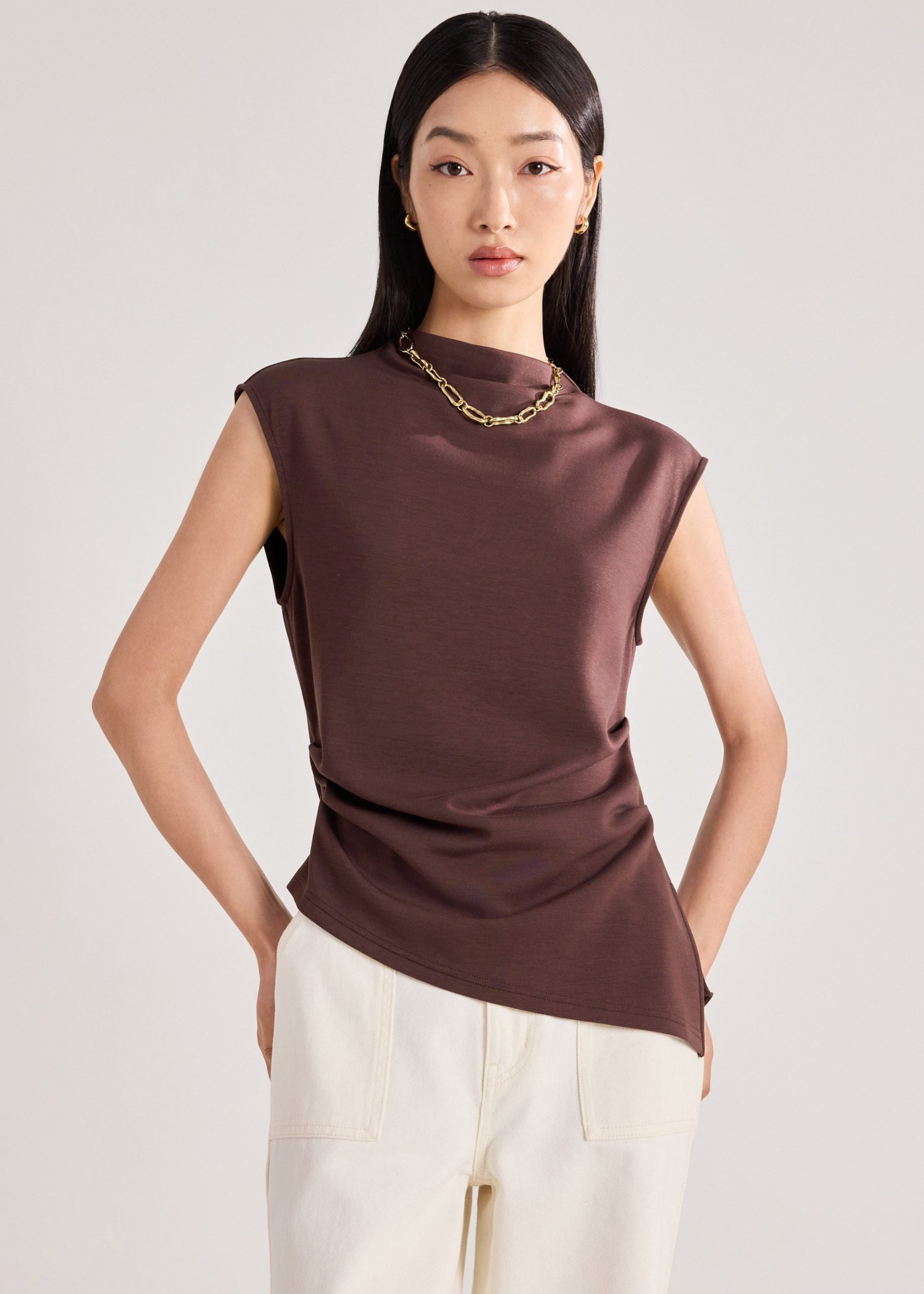 Neoprene Mock Neck Top