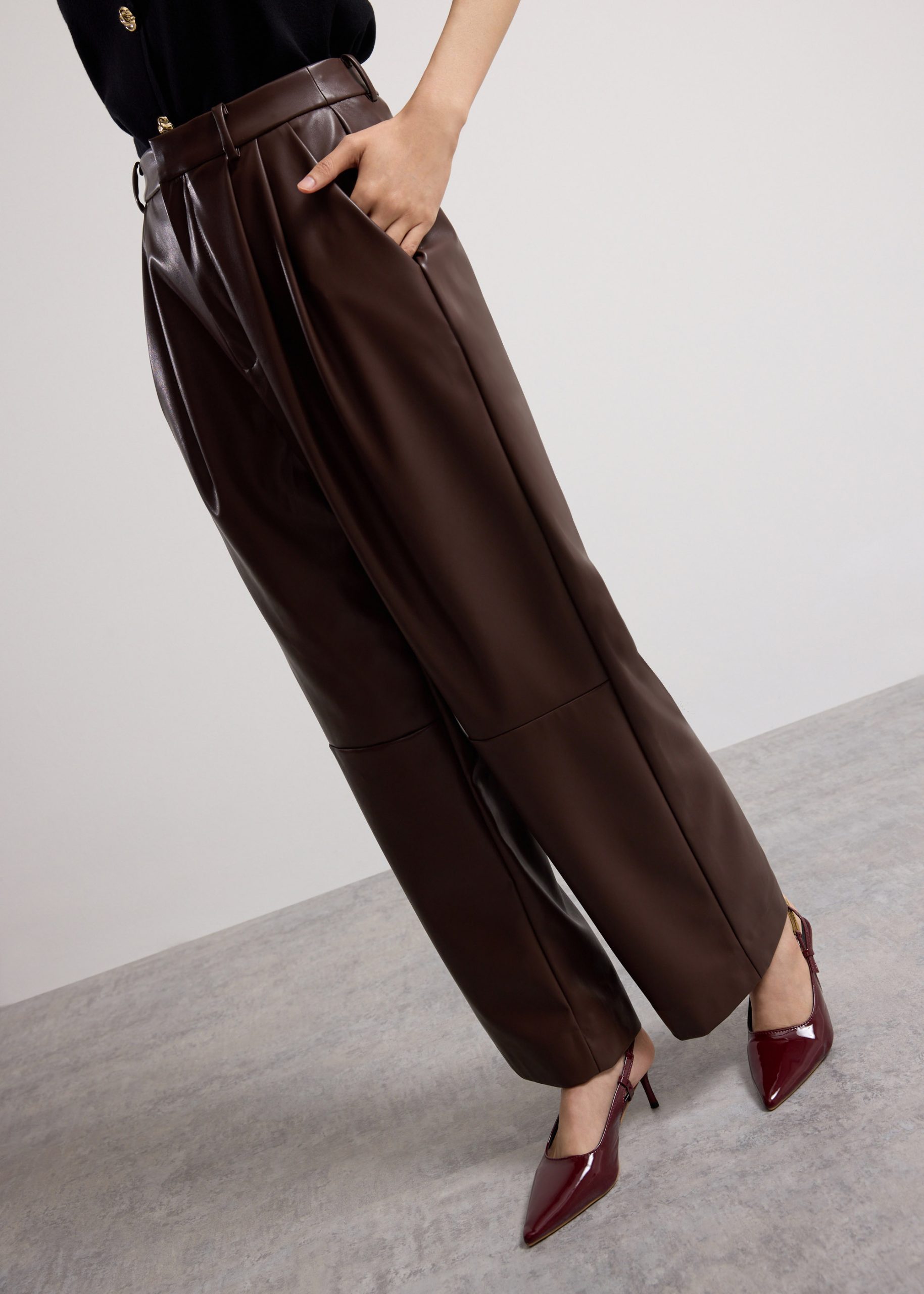 Martine Vegan Leather Straight Leg Pants - Image 6