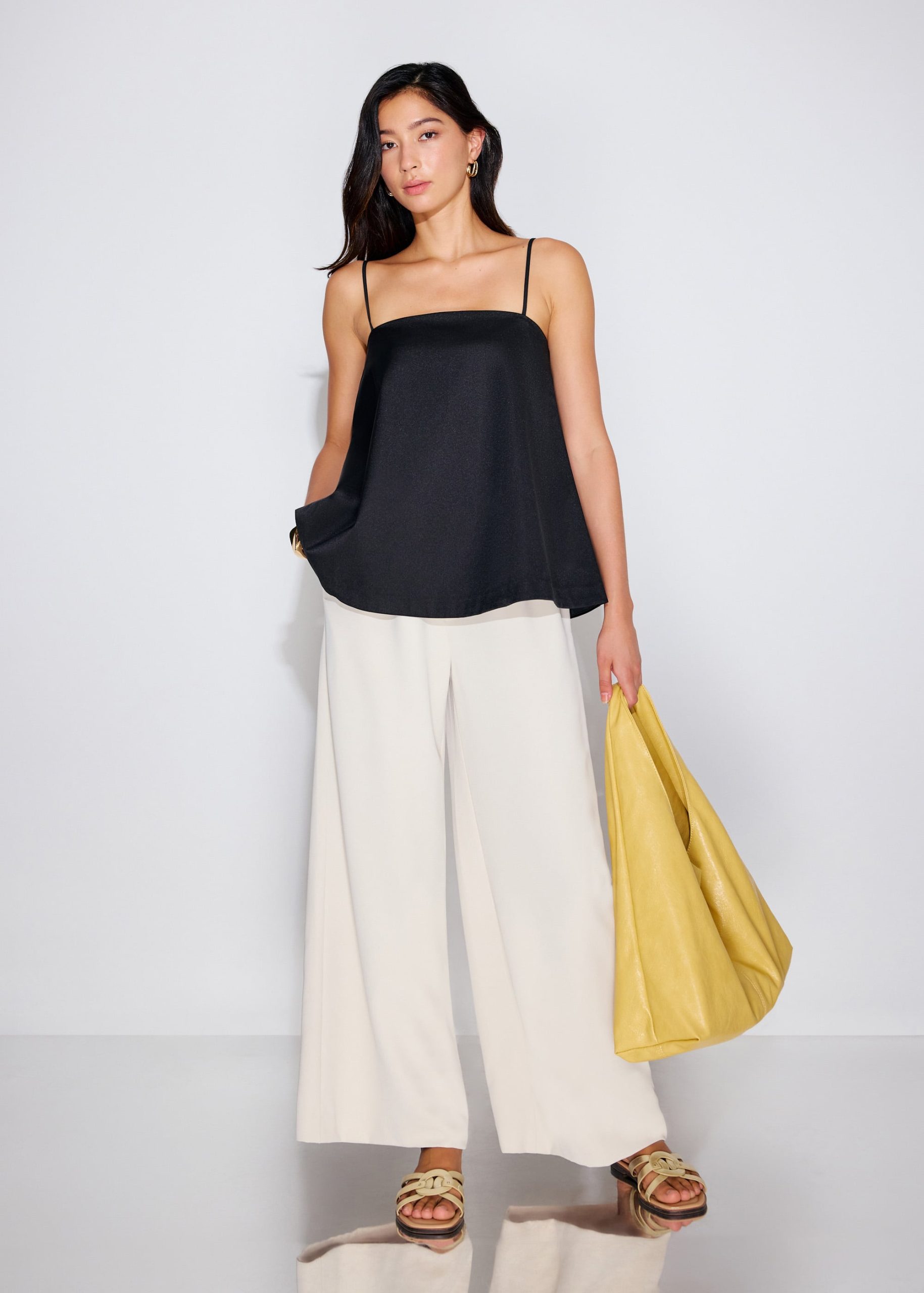 Taffeta Straight Neck Tunic Top - Image 6