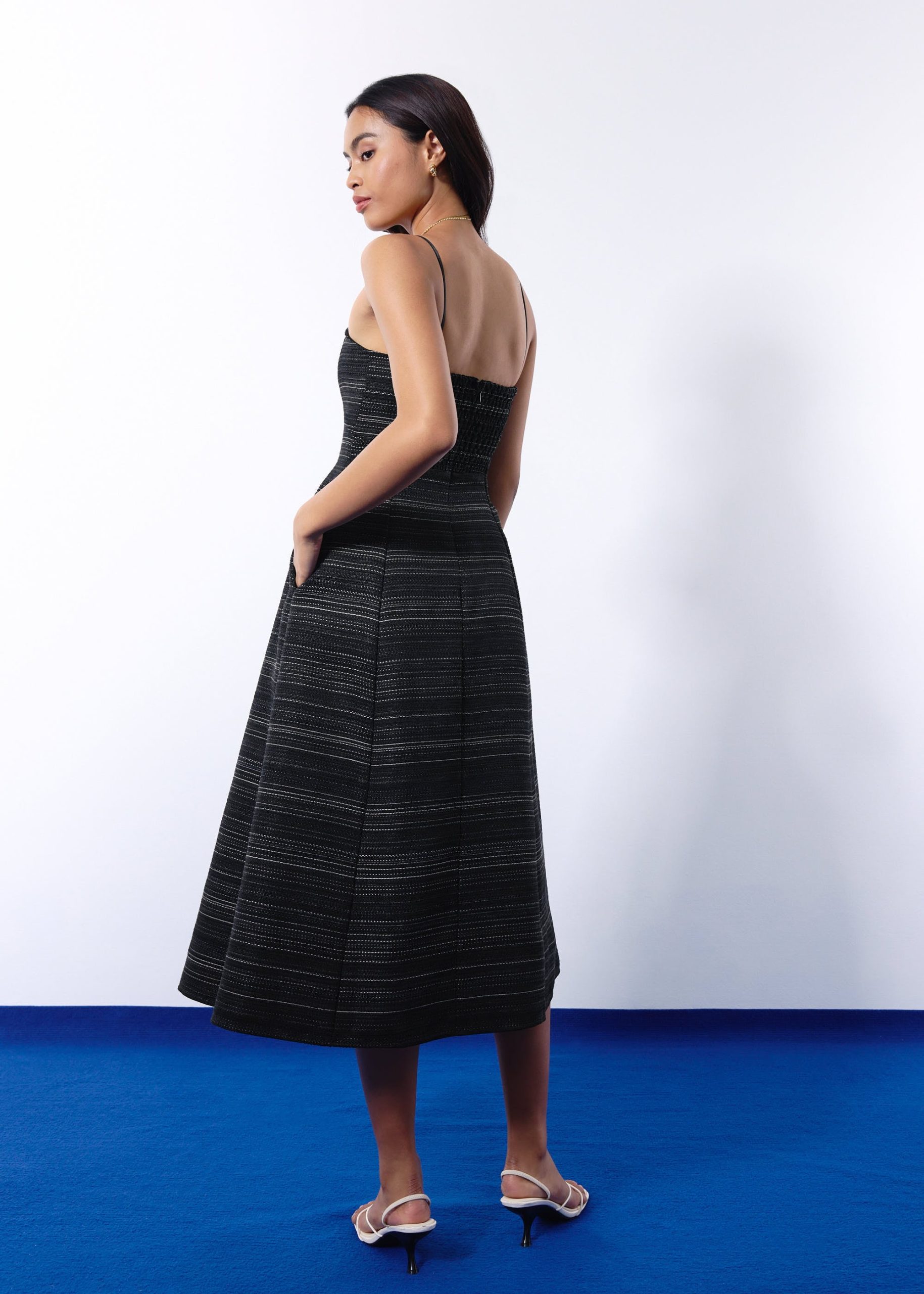 BraFree by LB Emma Multi-way Jacquard Tweed Fit & Flare Midaxi Dress - Image 7