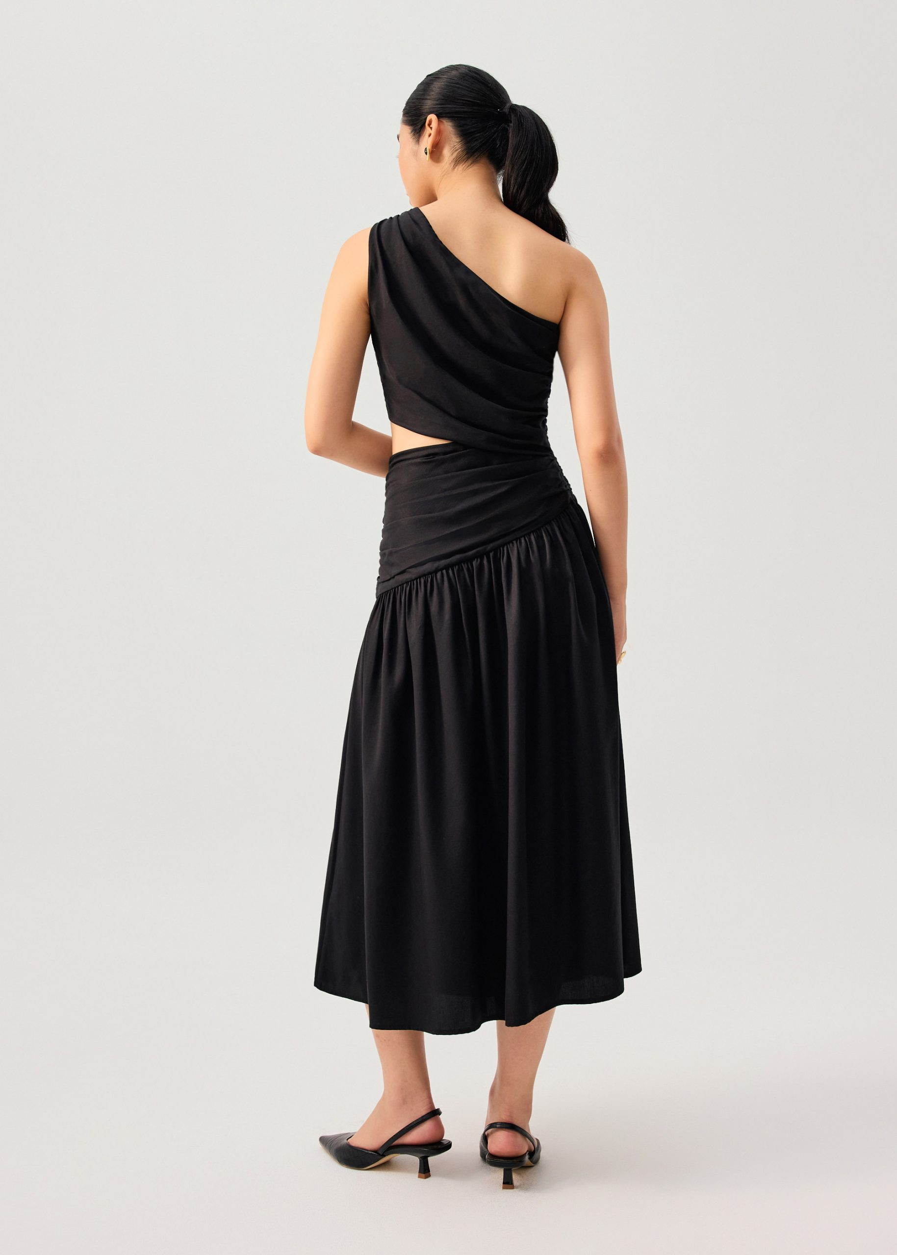 Lyocell Cut Out Toga Fit & Flare Maxi Dress - Image 9