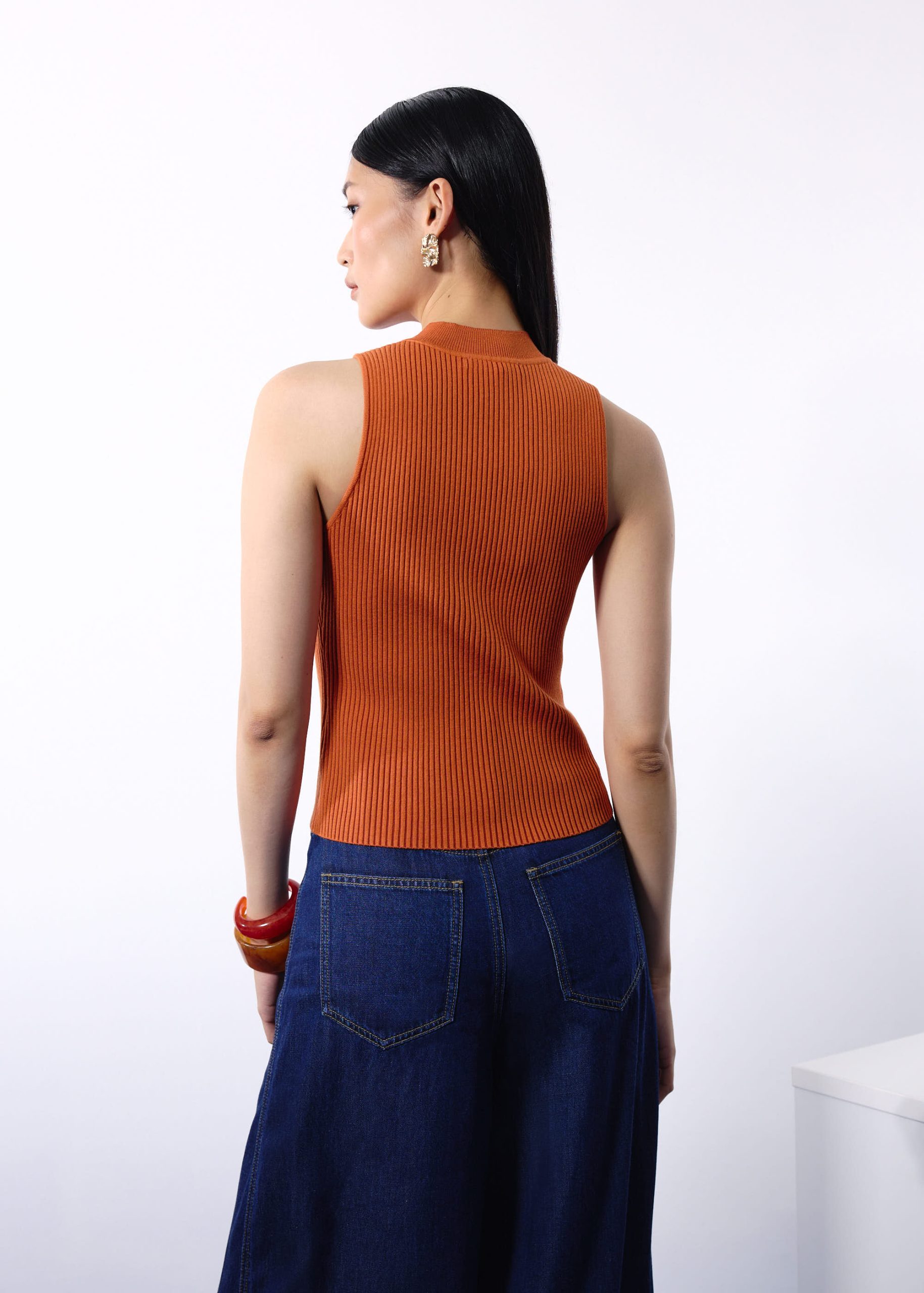 Duo Knit Mock Neck Tank Top - Image 8
