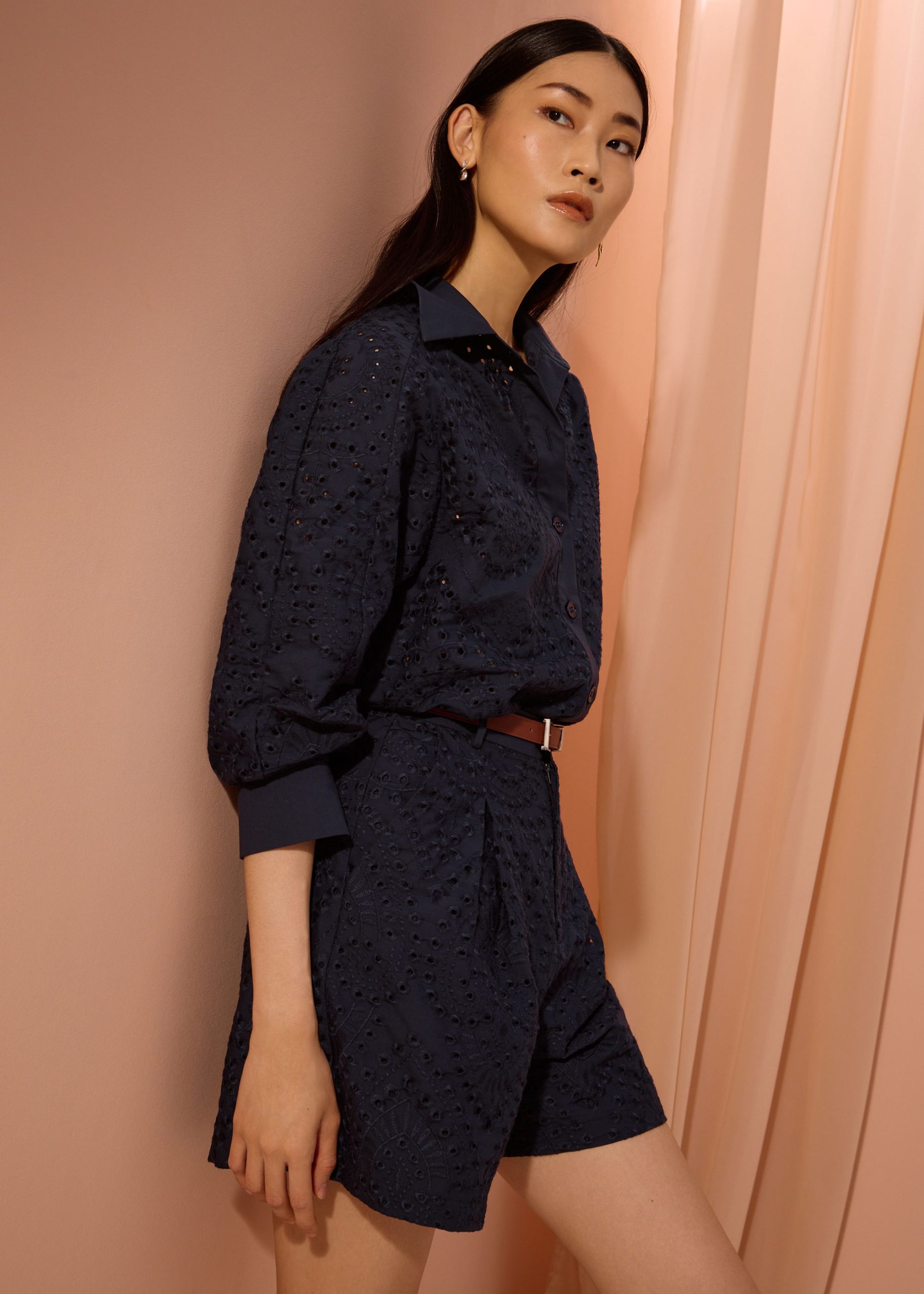 RuchedReady® Relaxed Collared Shirt in Soft Breeze Broderie - Image 12